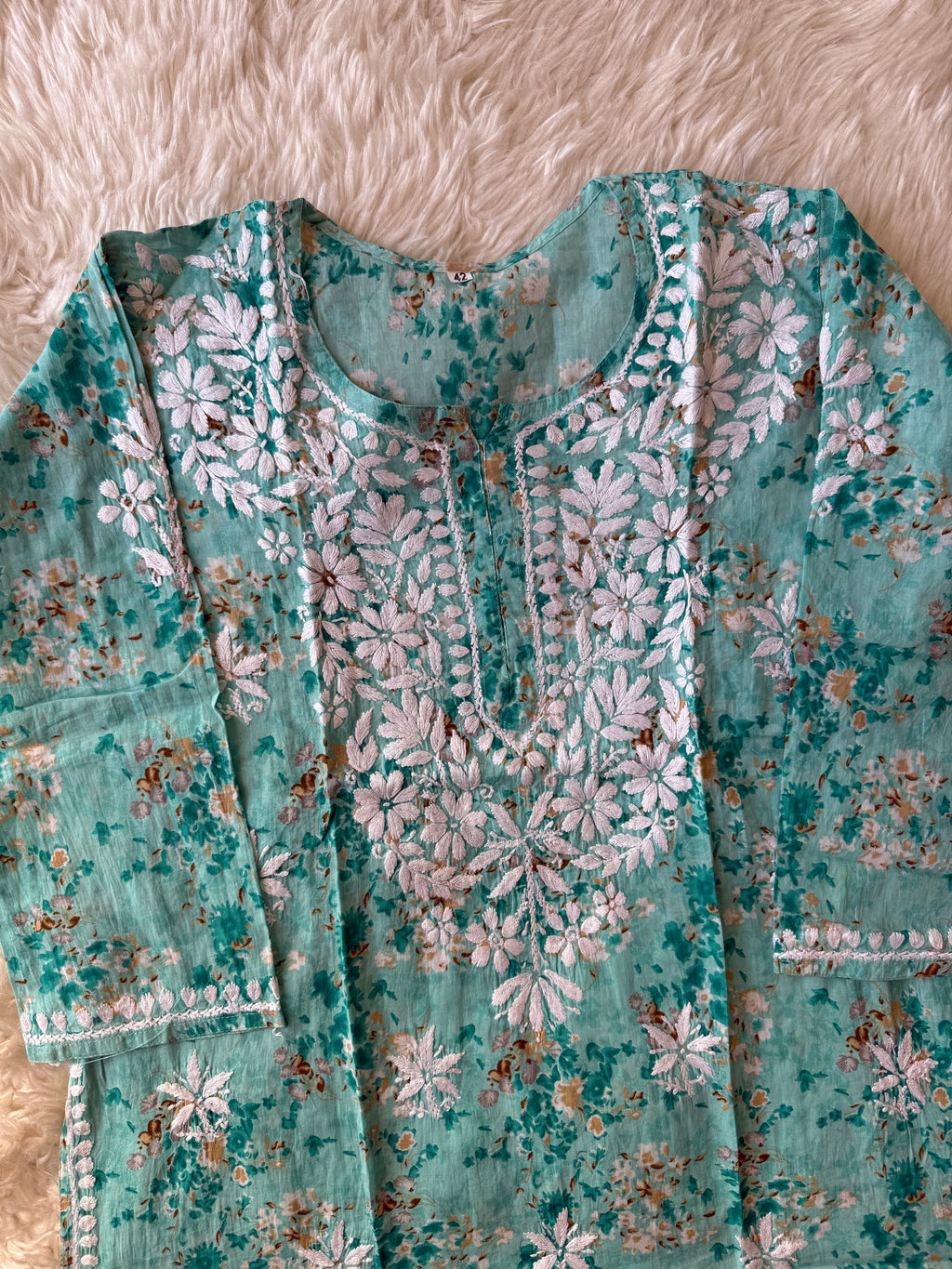 Pure Cotton Chikankari Short Kurti