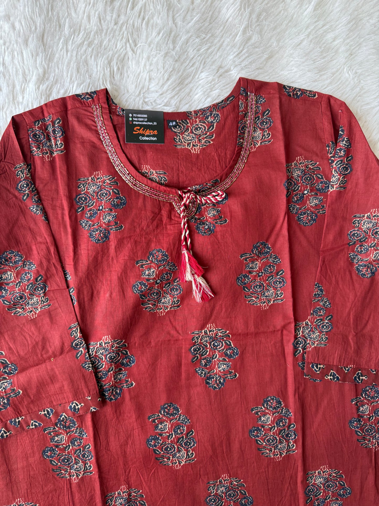 Pure Cotton Kurti Pant Dupatta Set