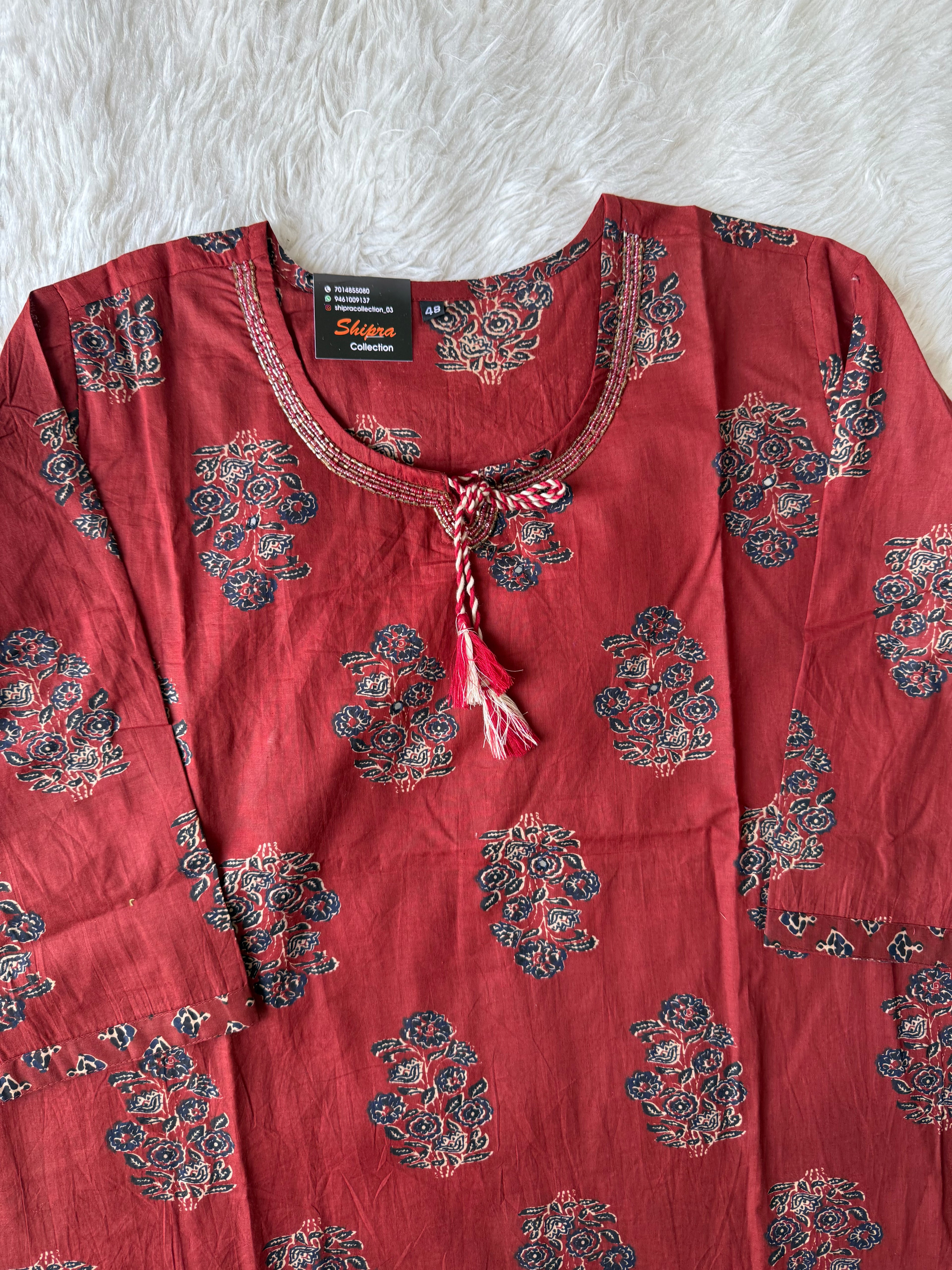 Pure Cotton Kurti Pant Dupatta Set