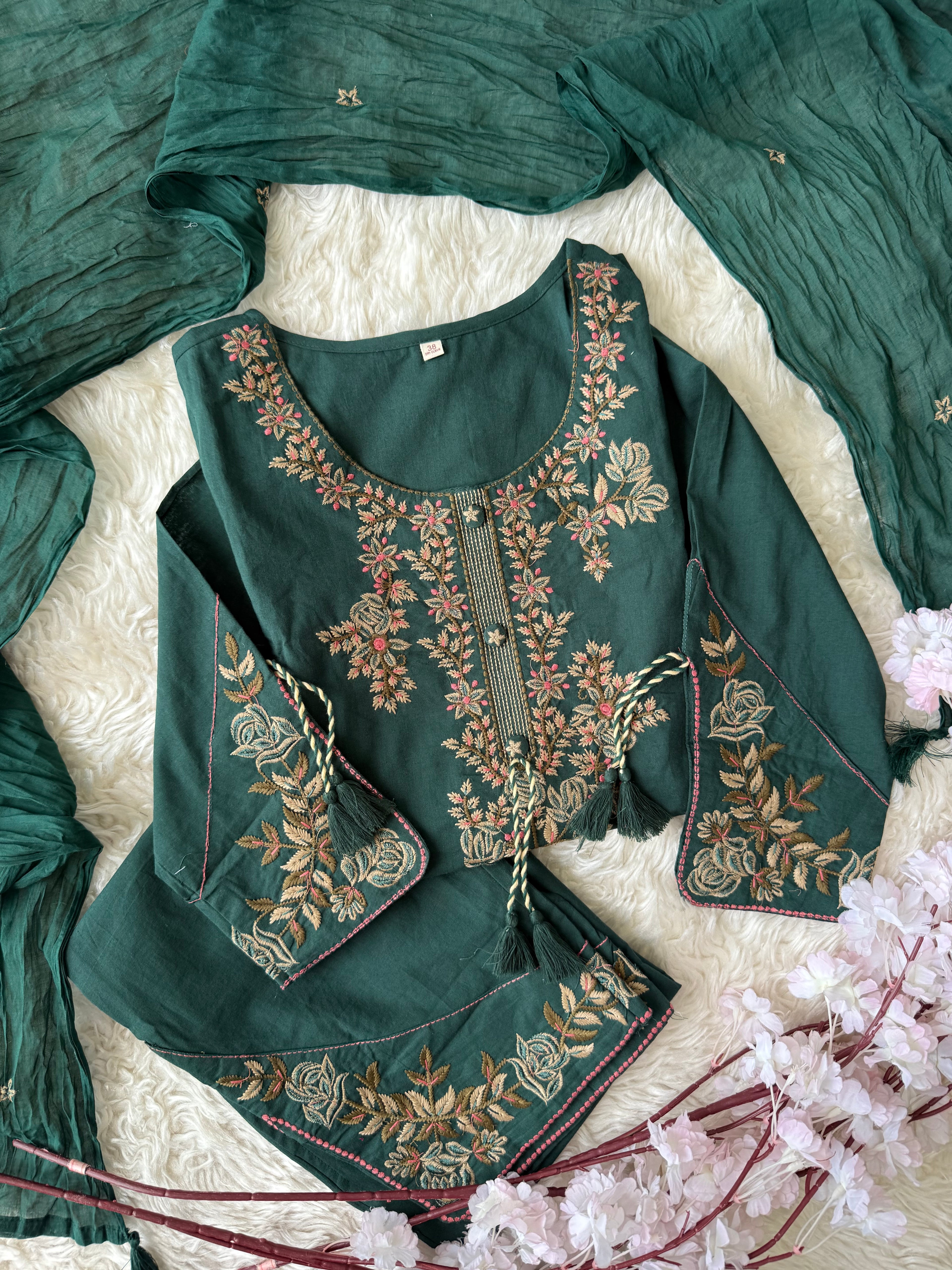 Premium Cotton Kurti Pant Dupatta Set