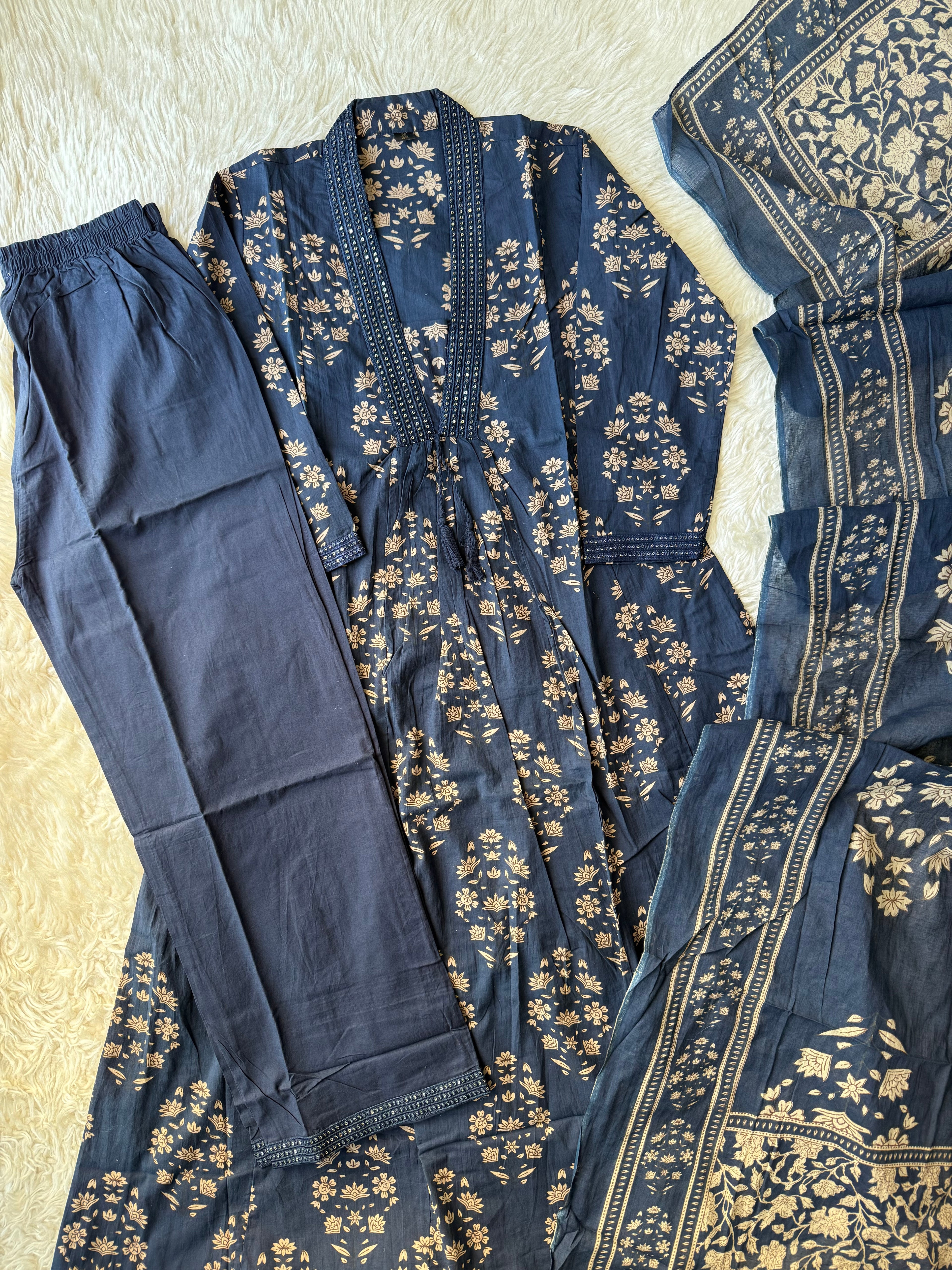 Premium Cotton Kurti Pant Dupatta Set
