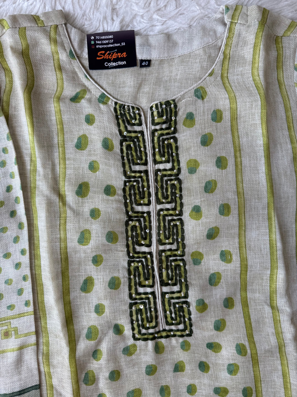 Linen Kurti Pant Dupatta Set