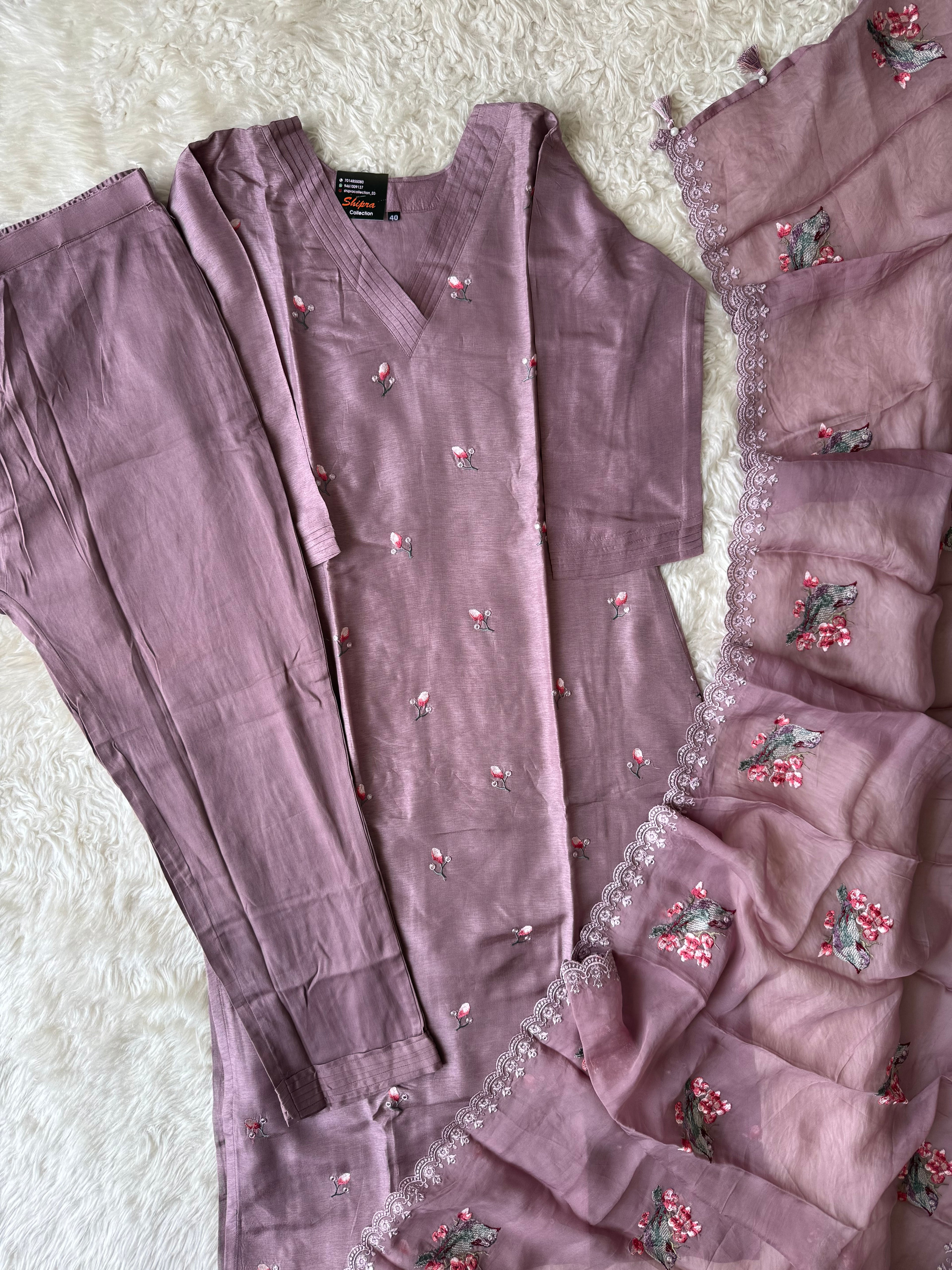 Dola Silk Kurti Pant Dupatta Set