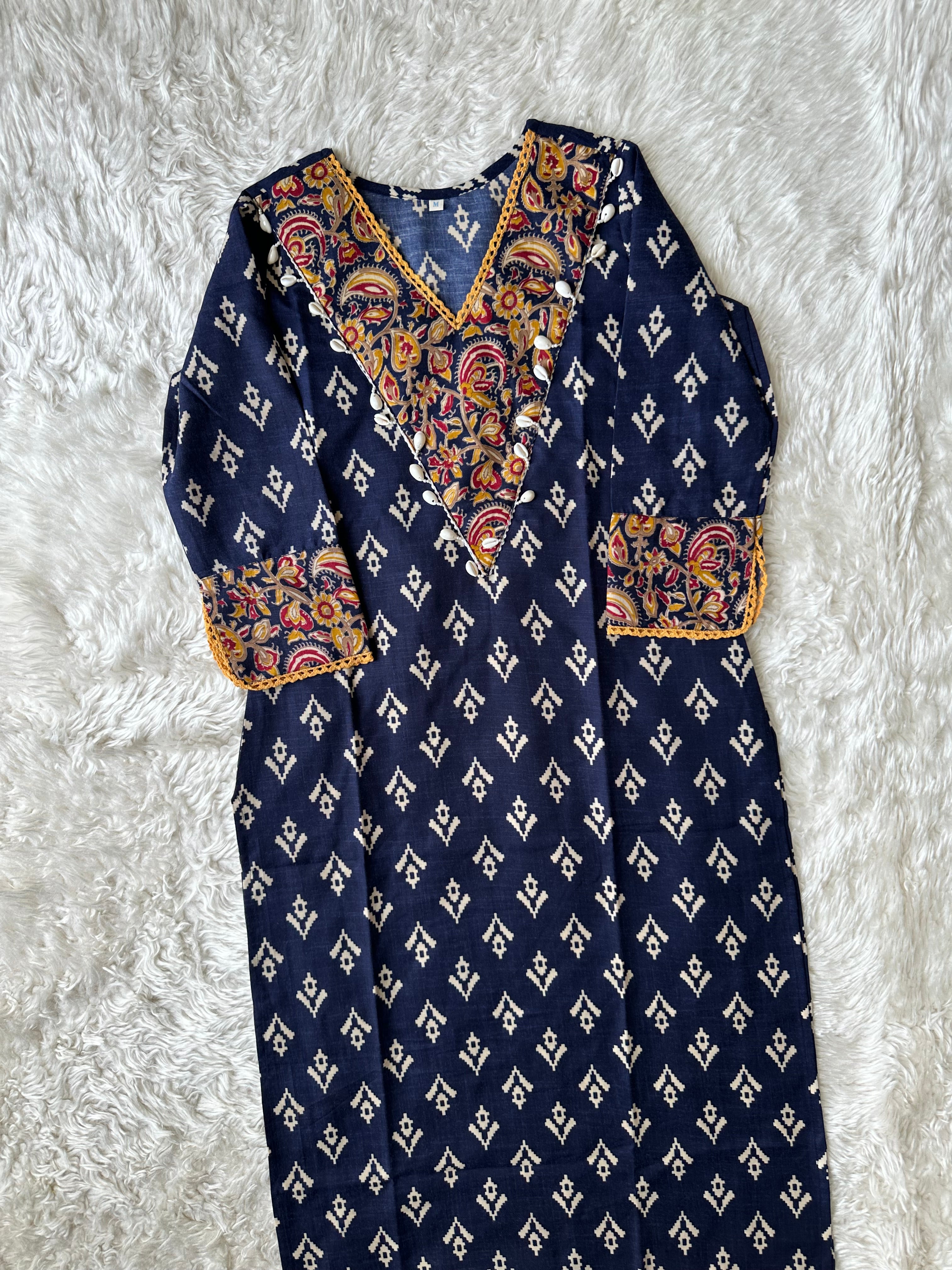 Spun Cotton Kurti Pant Dupatta Set