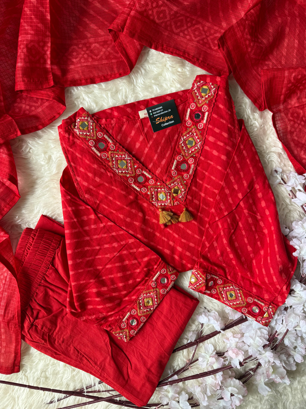 Premium Cotton Lehariya Set