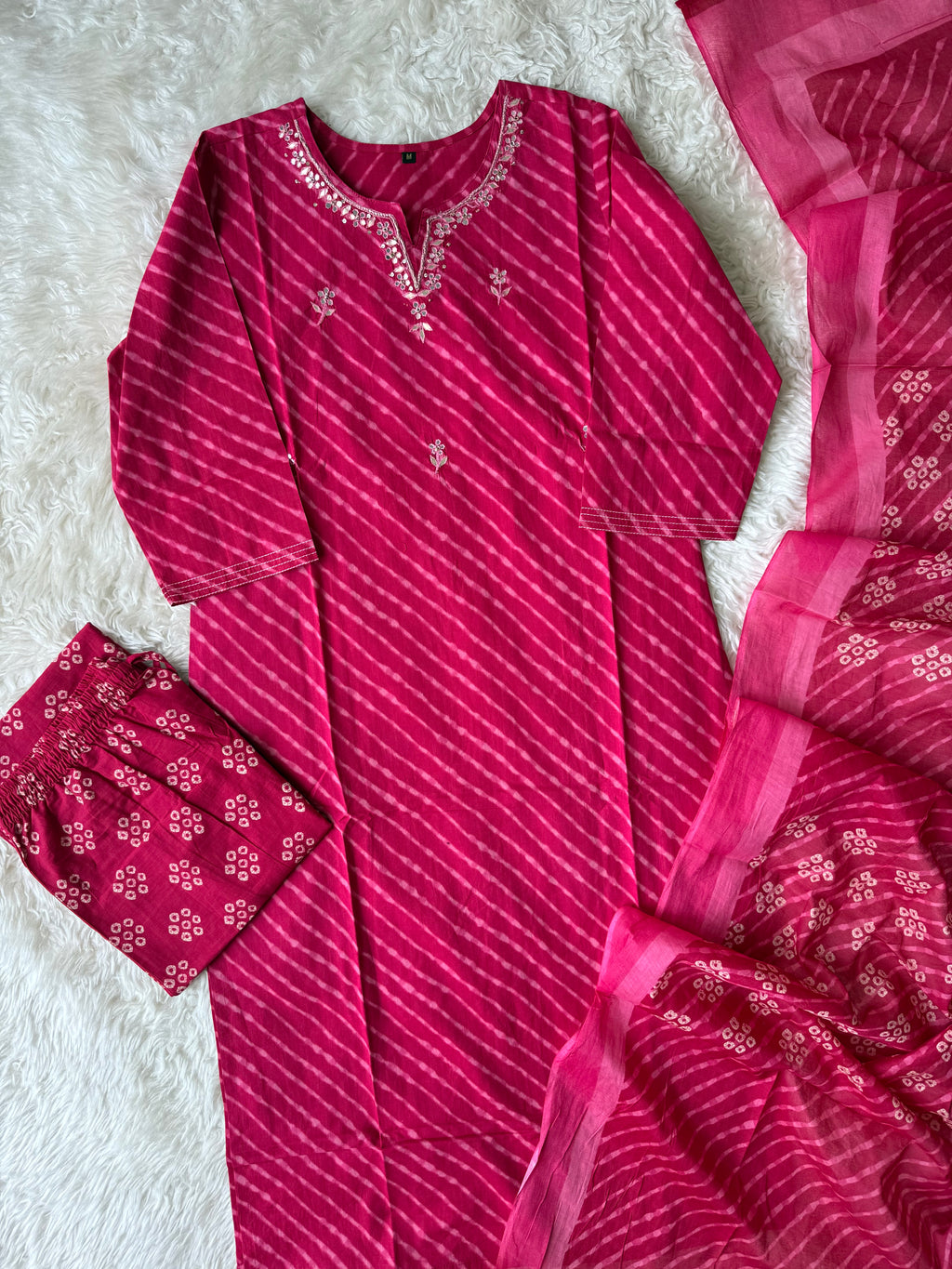 Premium Cotton Lehariya Set