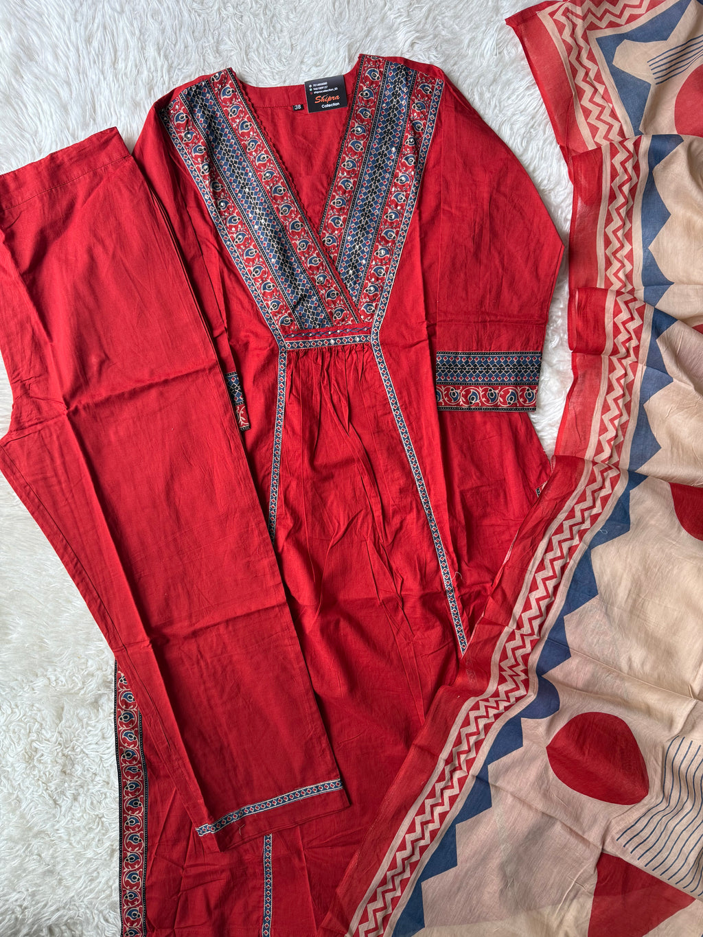 Premium Cotton Kurti Pant Dupatta Set