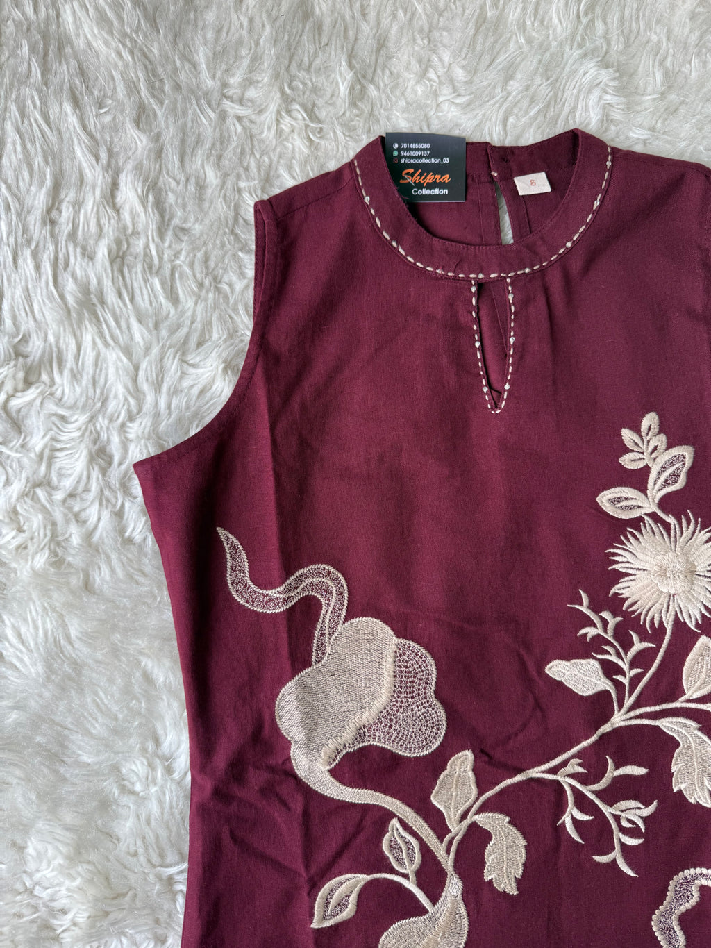 Khadi Cotton Sleeveless Kurti Pant Set