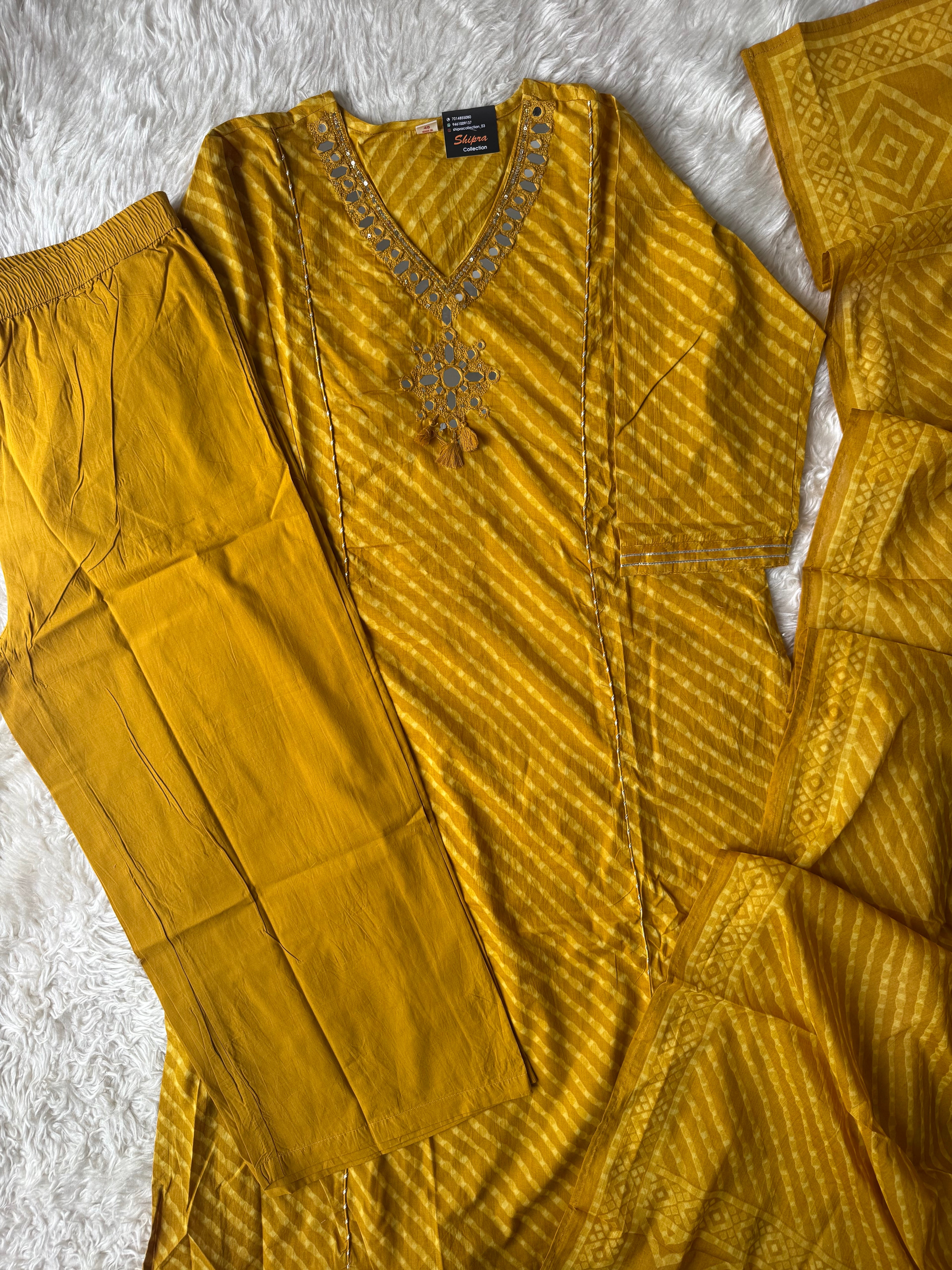 Premium Cotton Lehariya Set