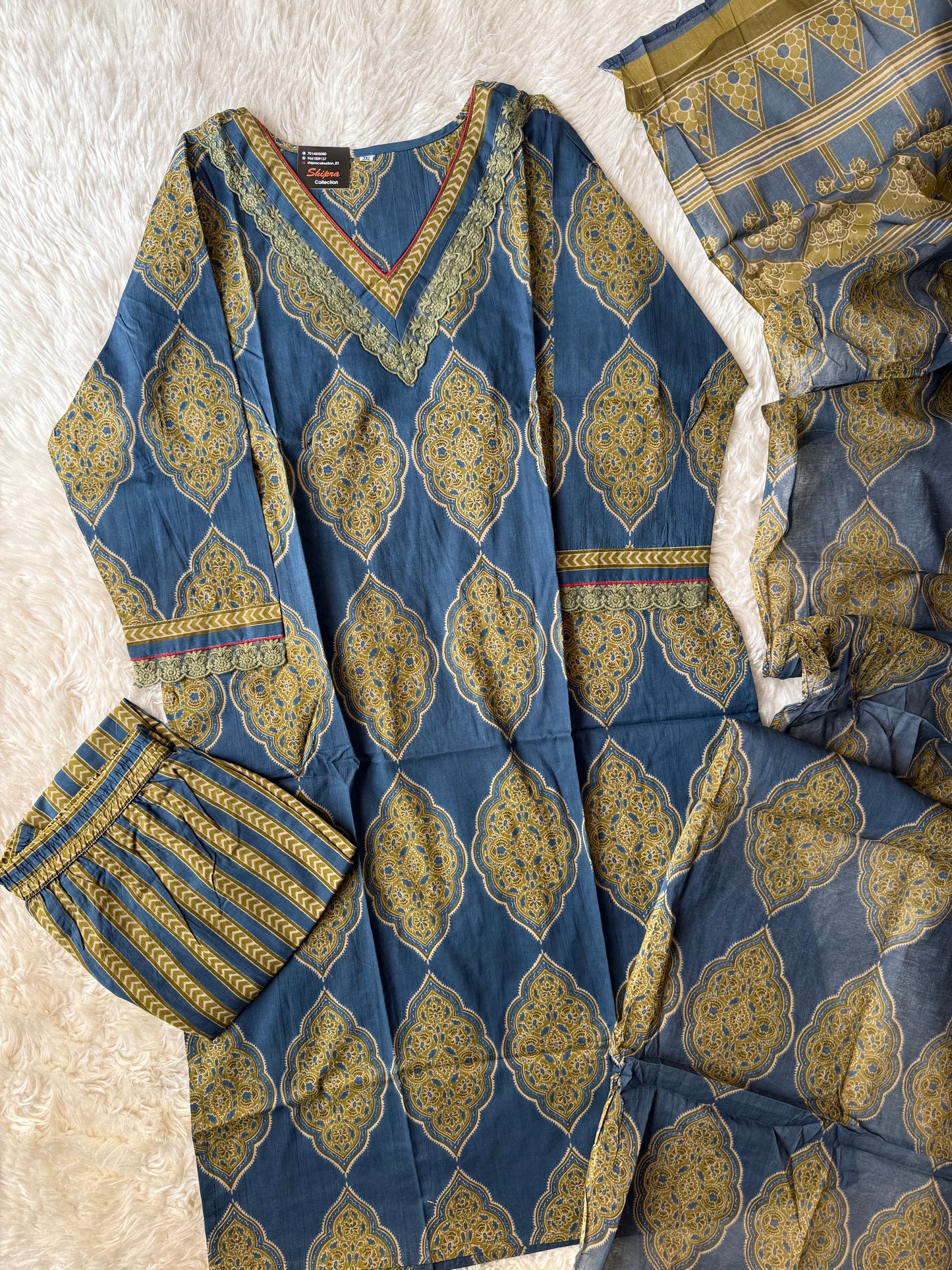 Premium Cotton Kurti Pant Dupatta Set