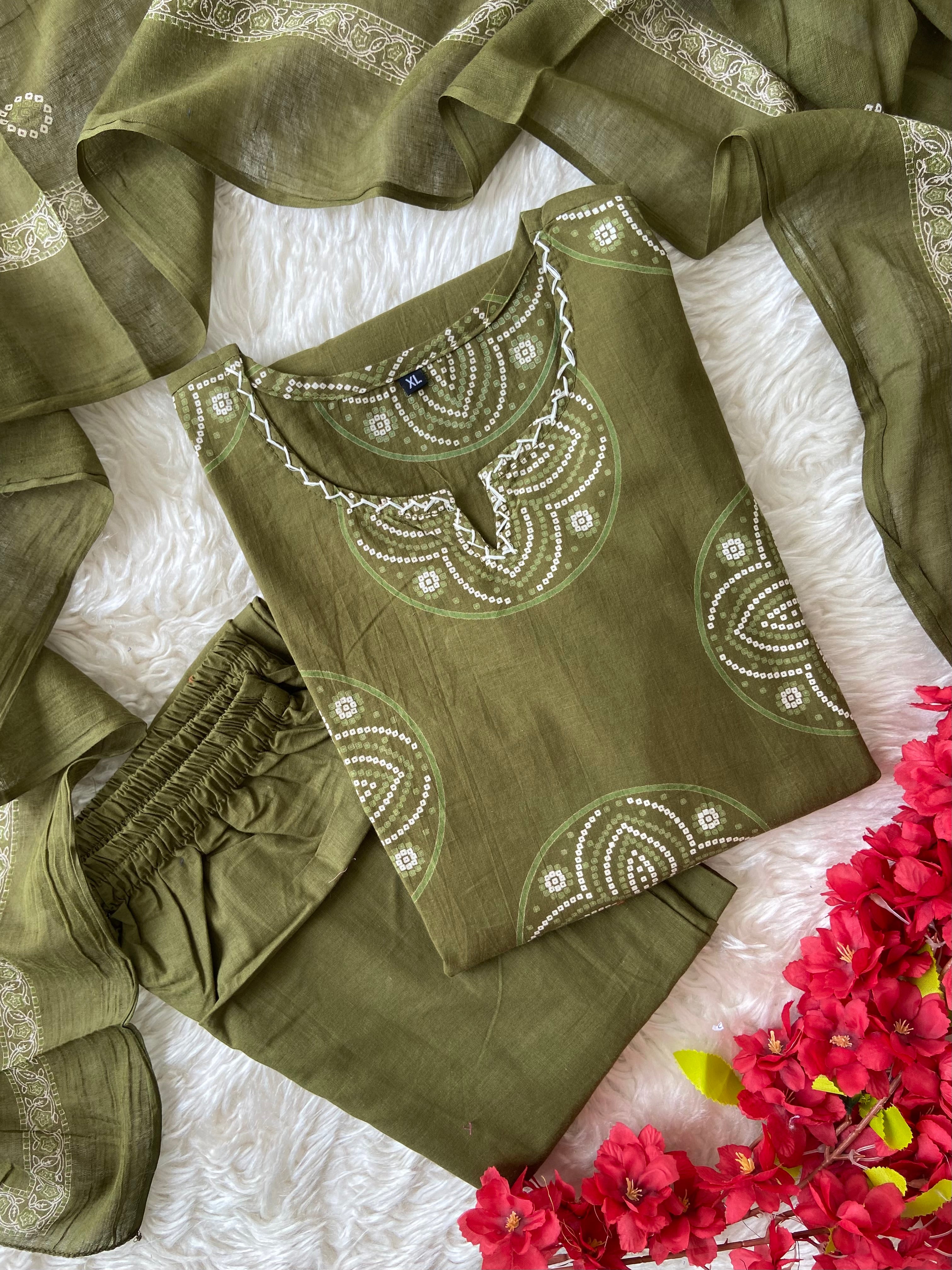 Budget Friendly Kurti Pant Dupatta Set