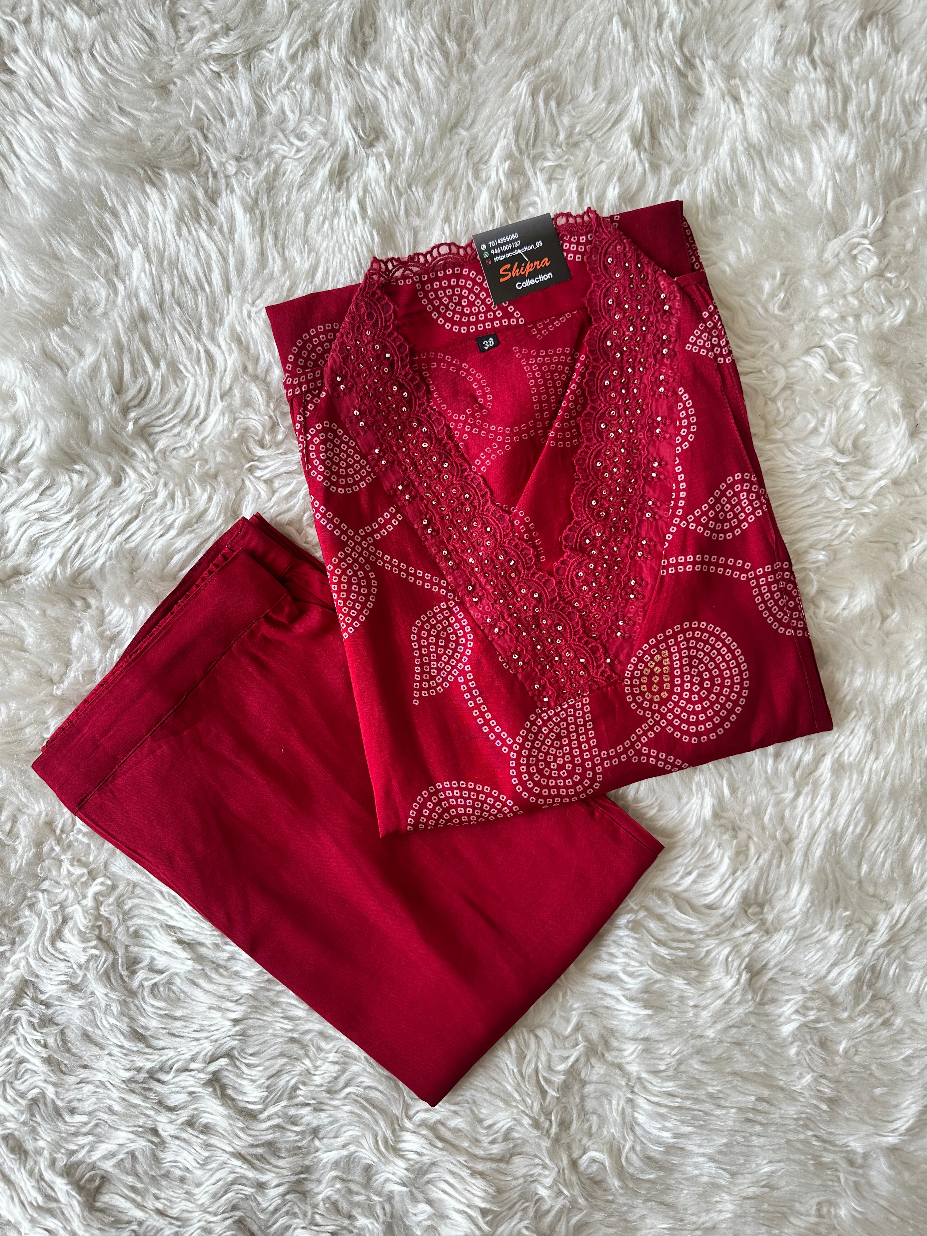 Pure Muslin Silk Kurti Pant Set