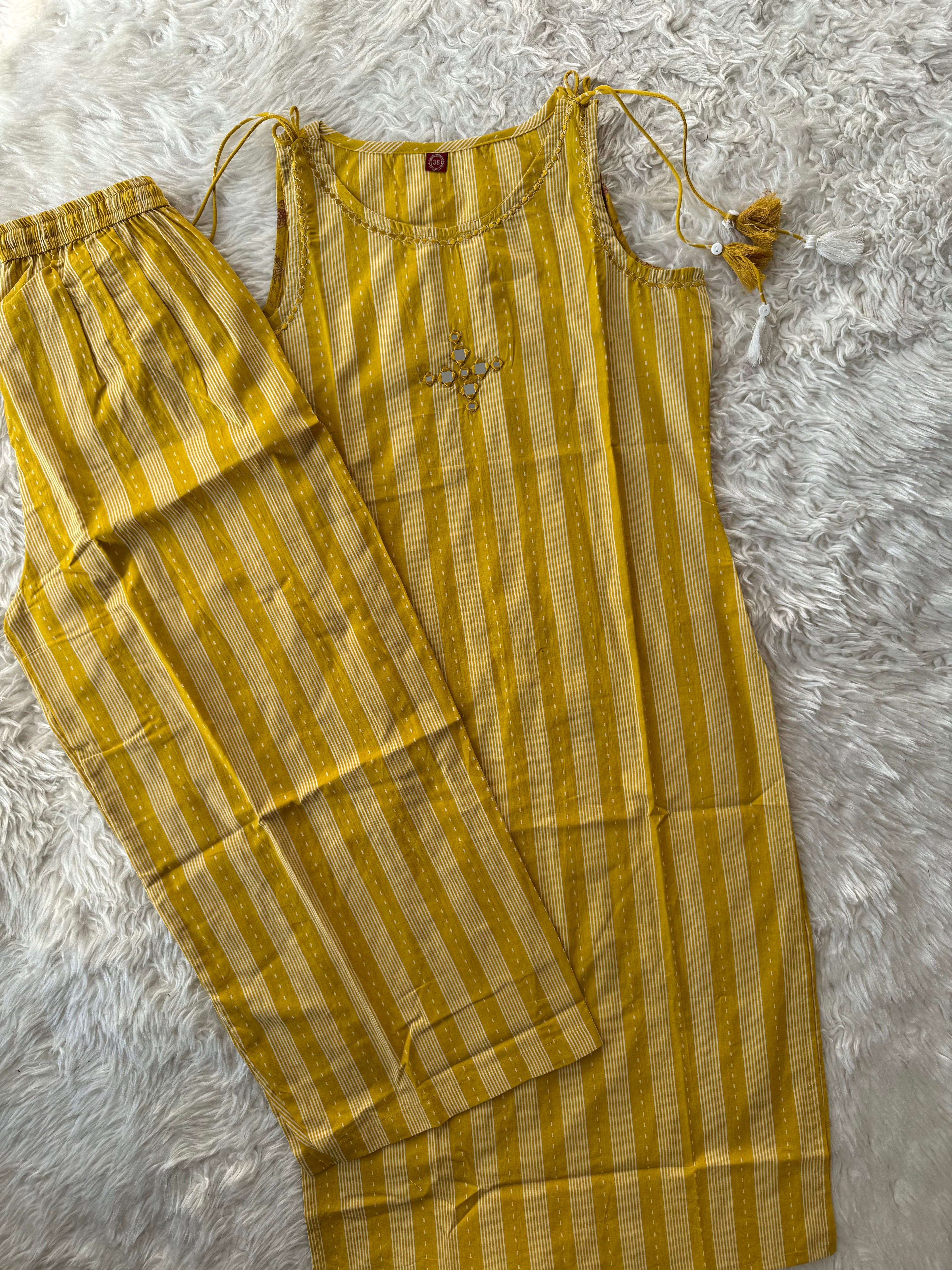 Pure Cotton Sleeveless Co-ord Set