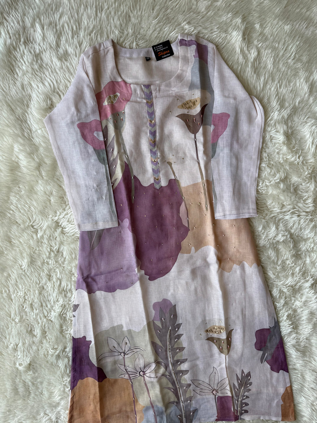 Linen Kurti Pant Dupatta Set