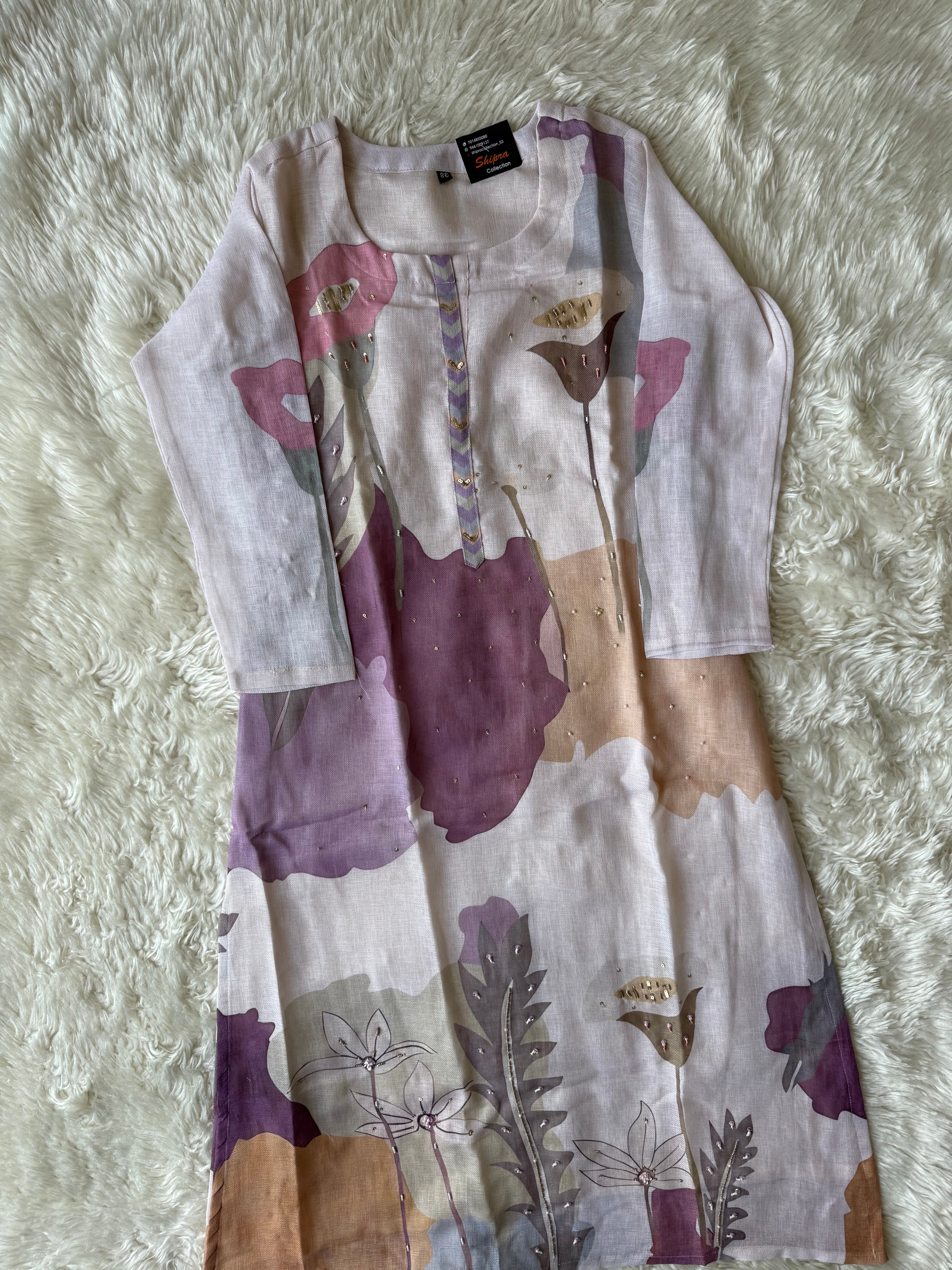 Linen Kurti Pant Dupatta Set