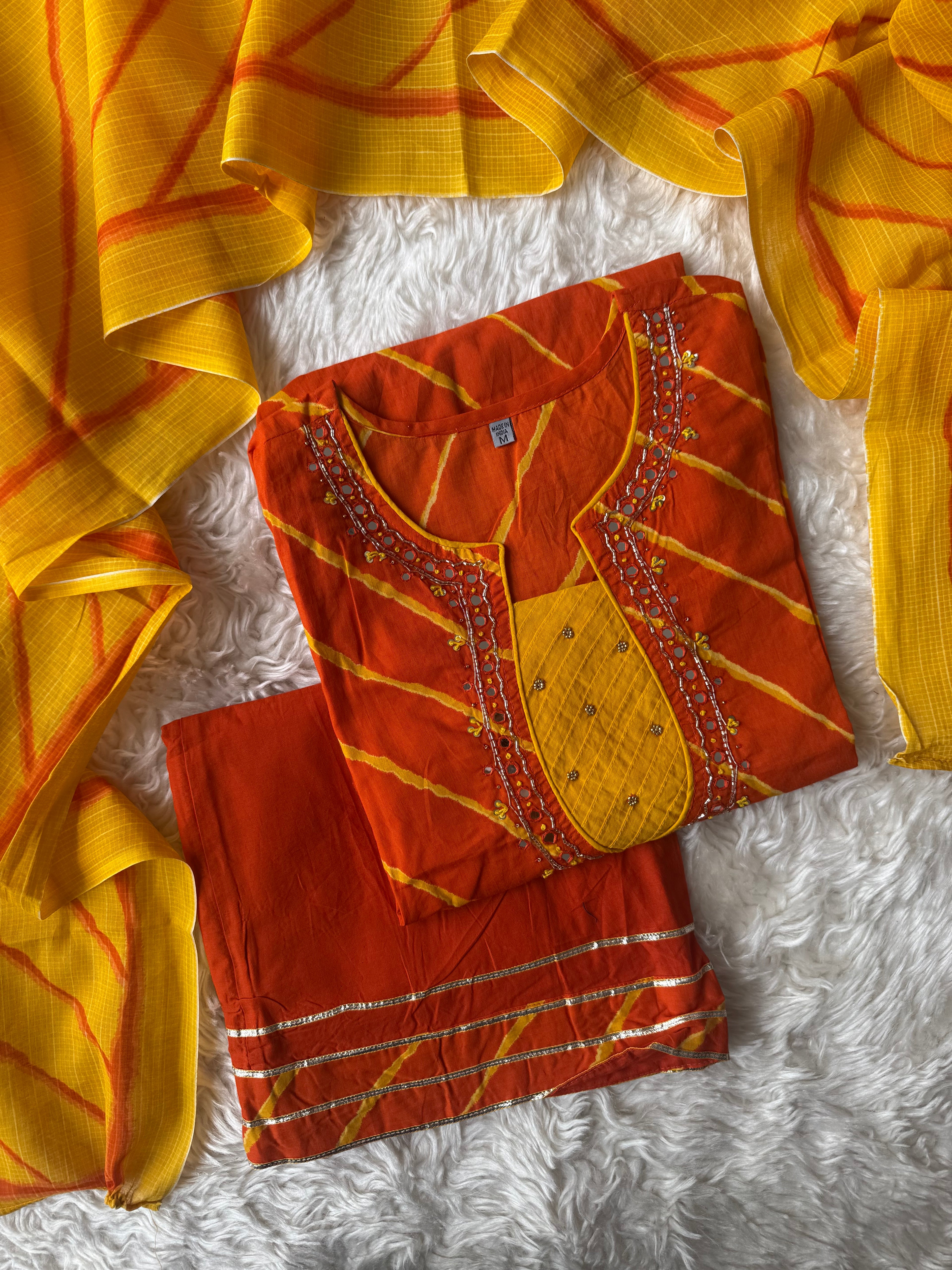 Premium Cotton Lehariya Set