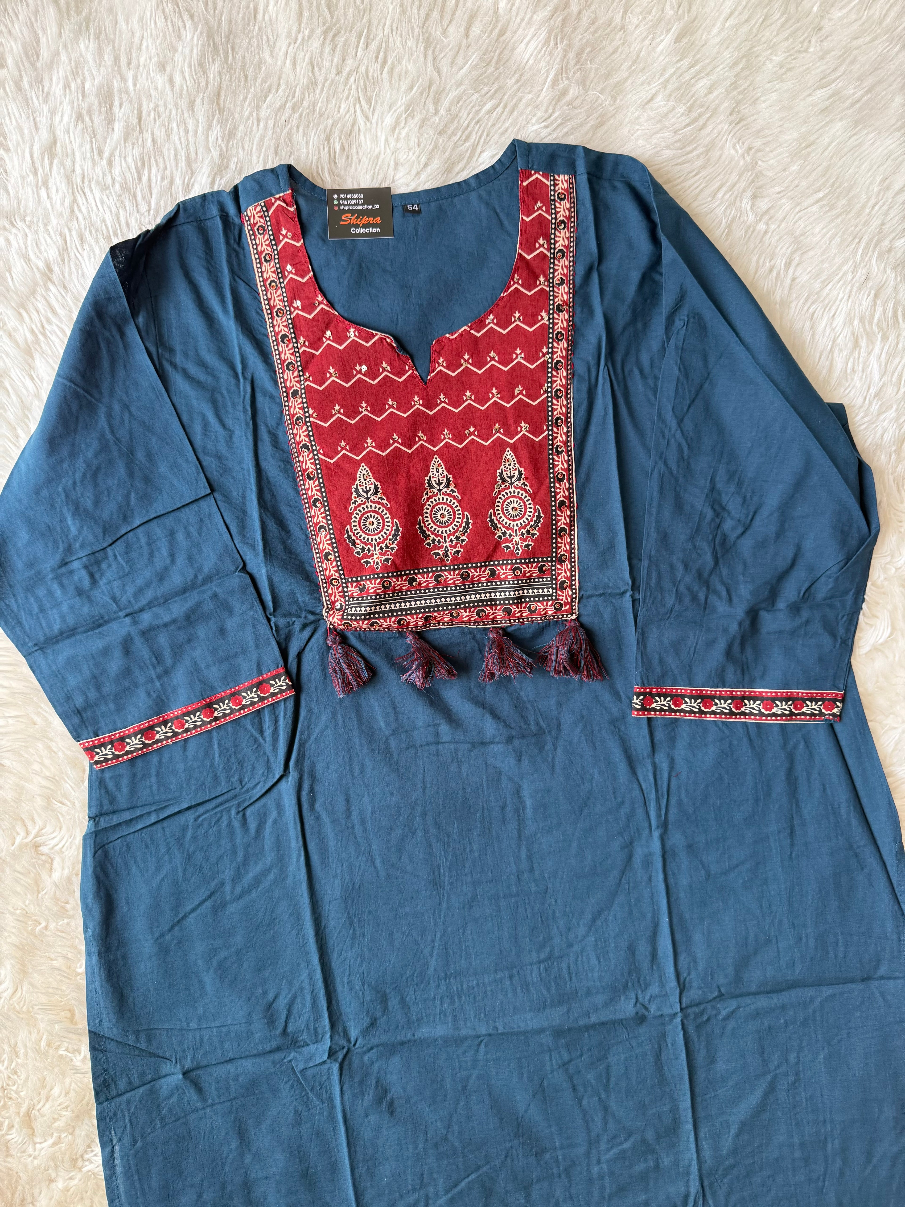 Pure Cotton Kurti Pant Dupatta Set