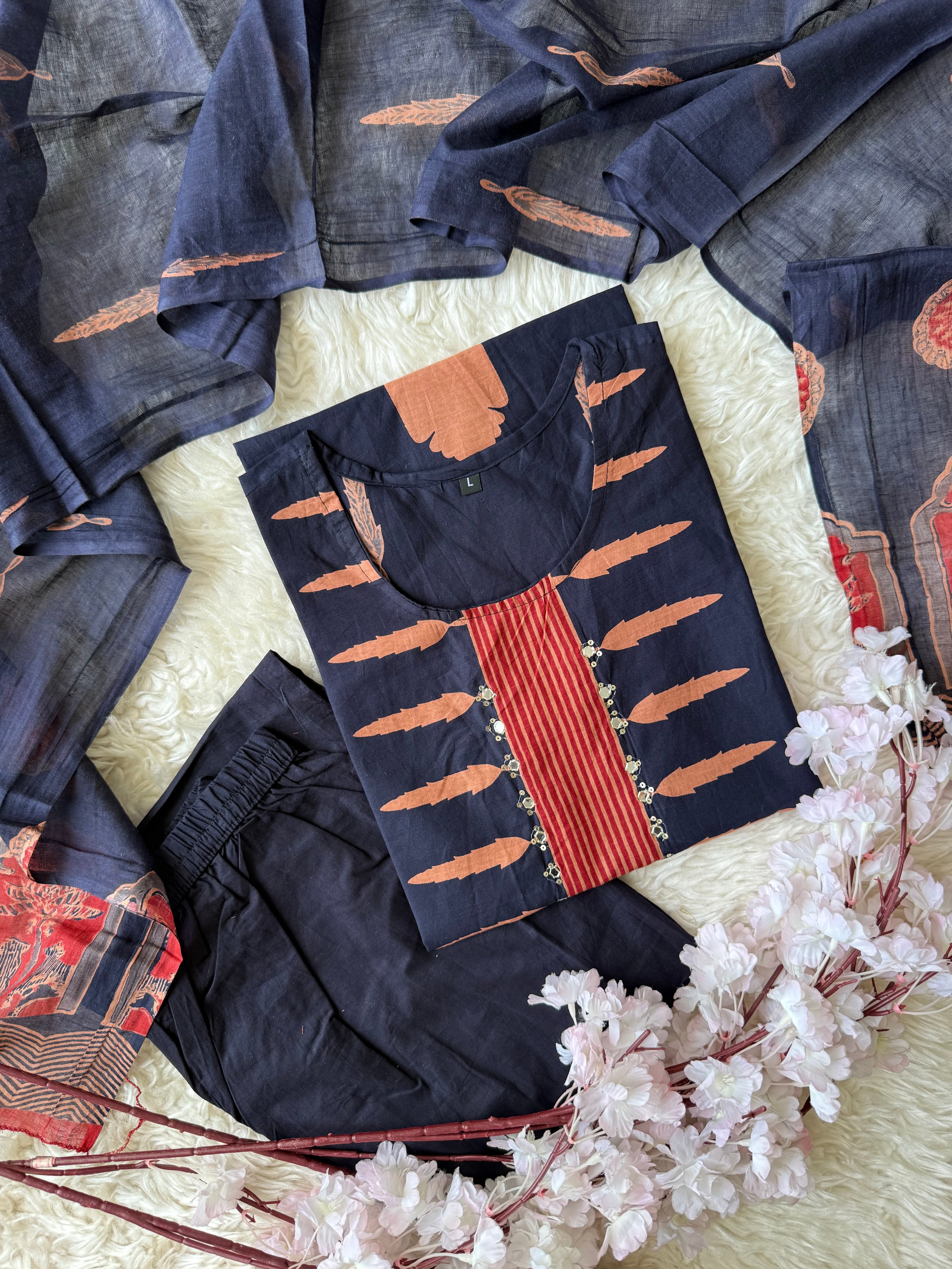 Budget Friendly Kurti Pant Dupatta Set