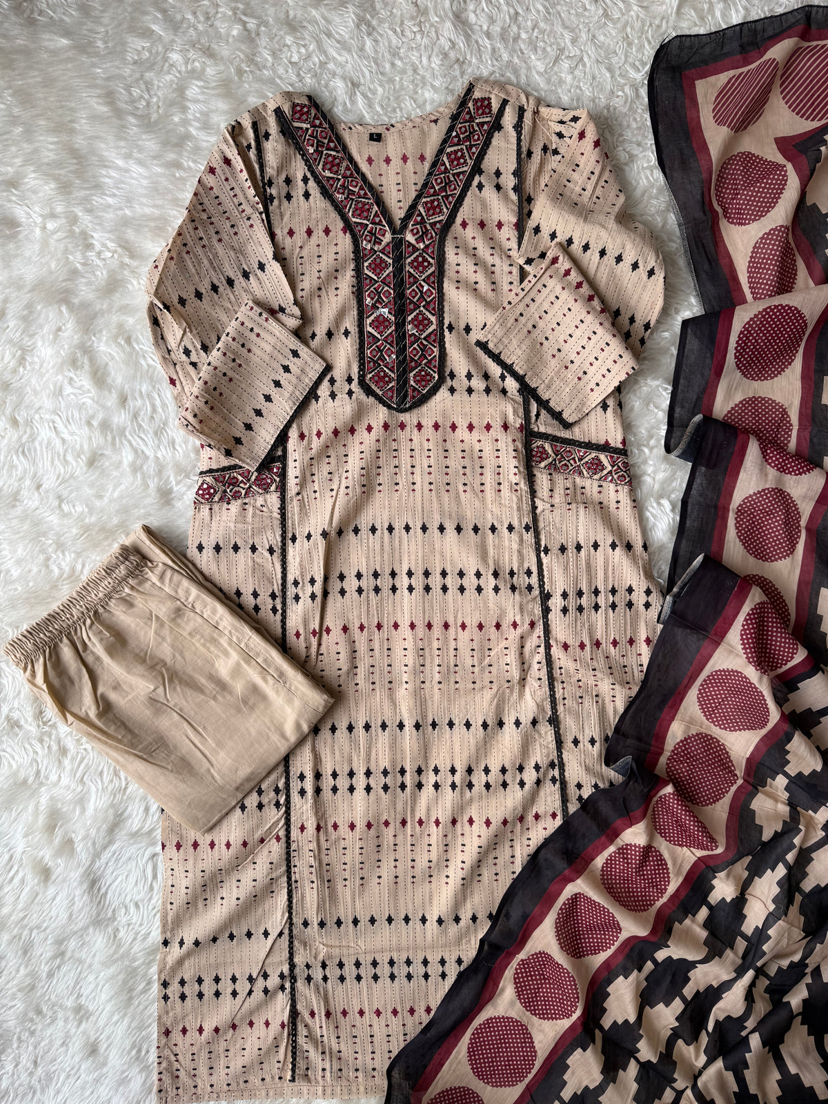 Budget Friendly Kurti Pant Dupatta Set