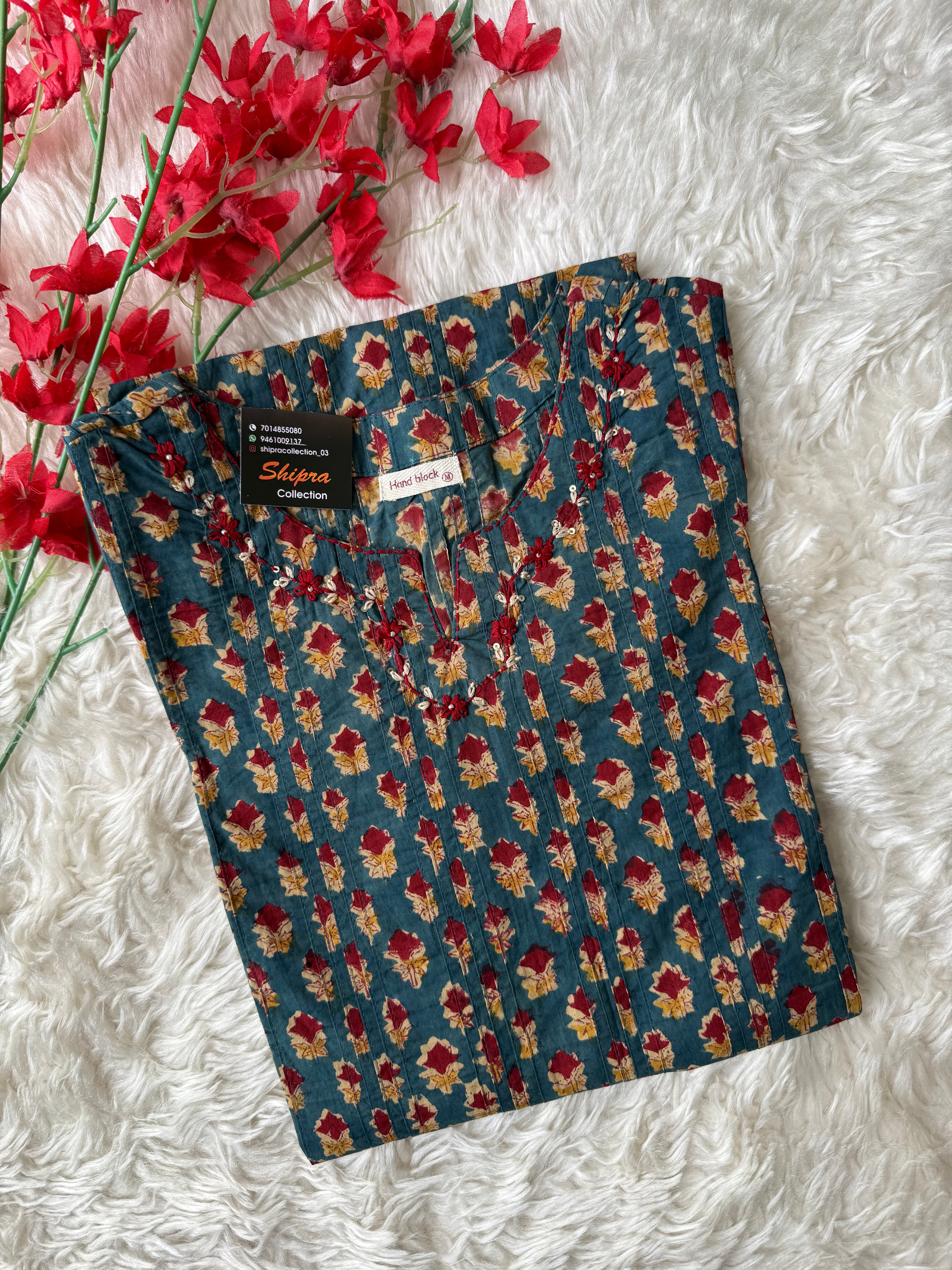 Premium Cotton Handblock Kurti