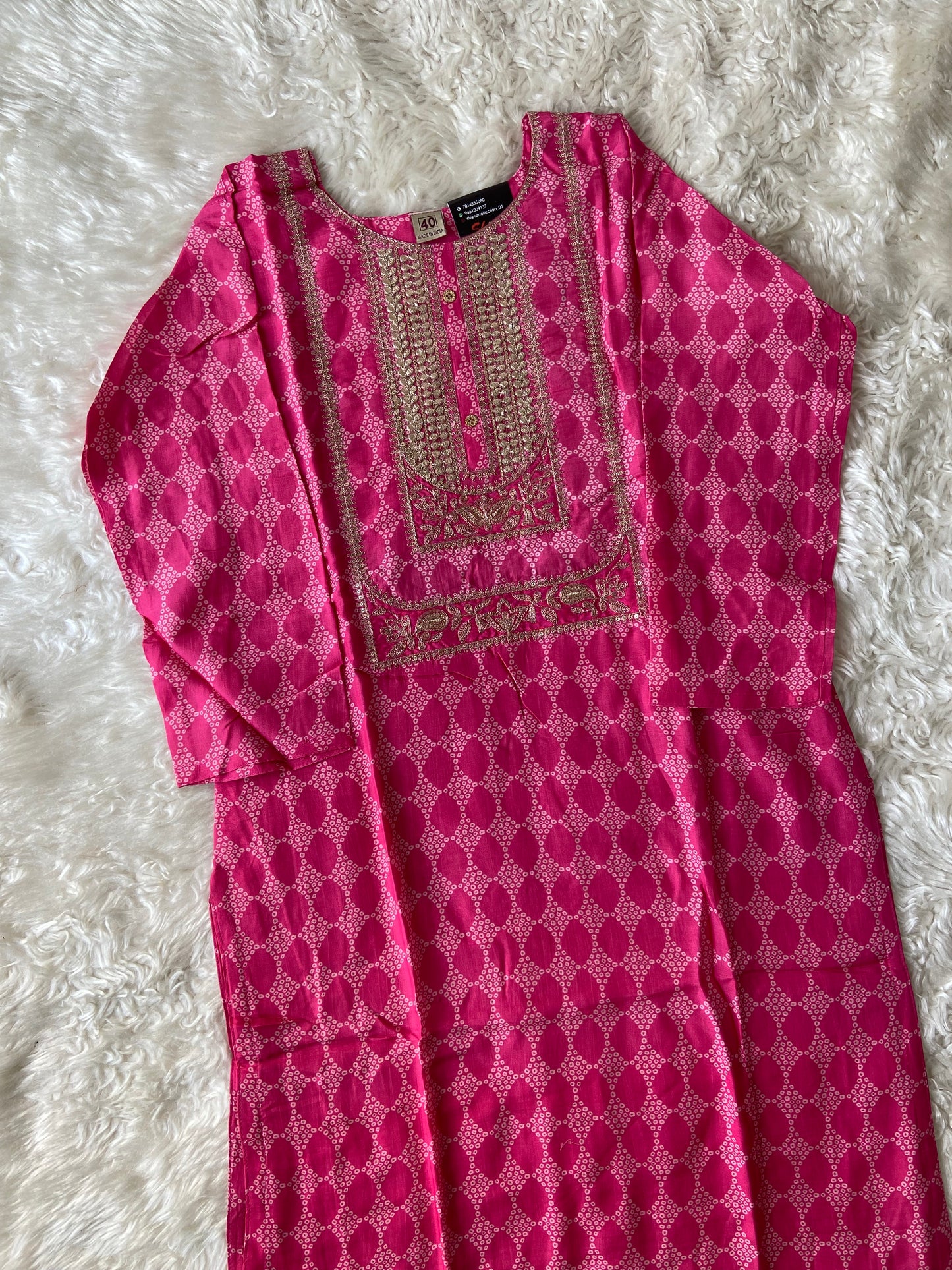 Russian Silk Kurti Pant Dupatta Set