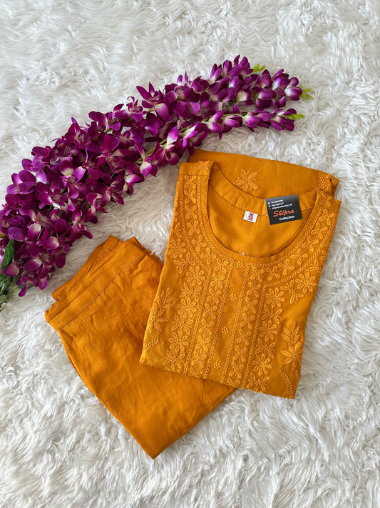 Rayon Kurti Pant Set
