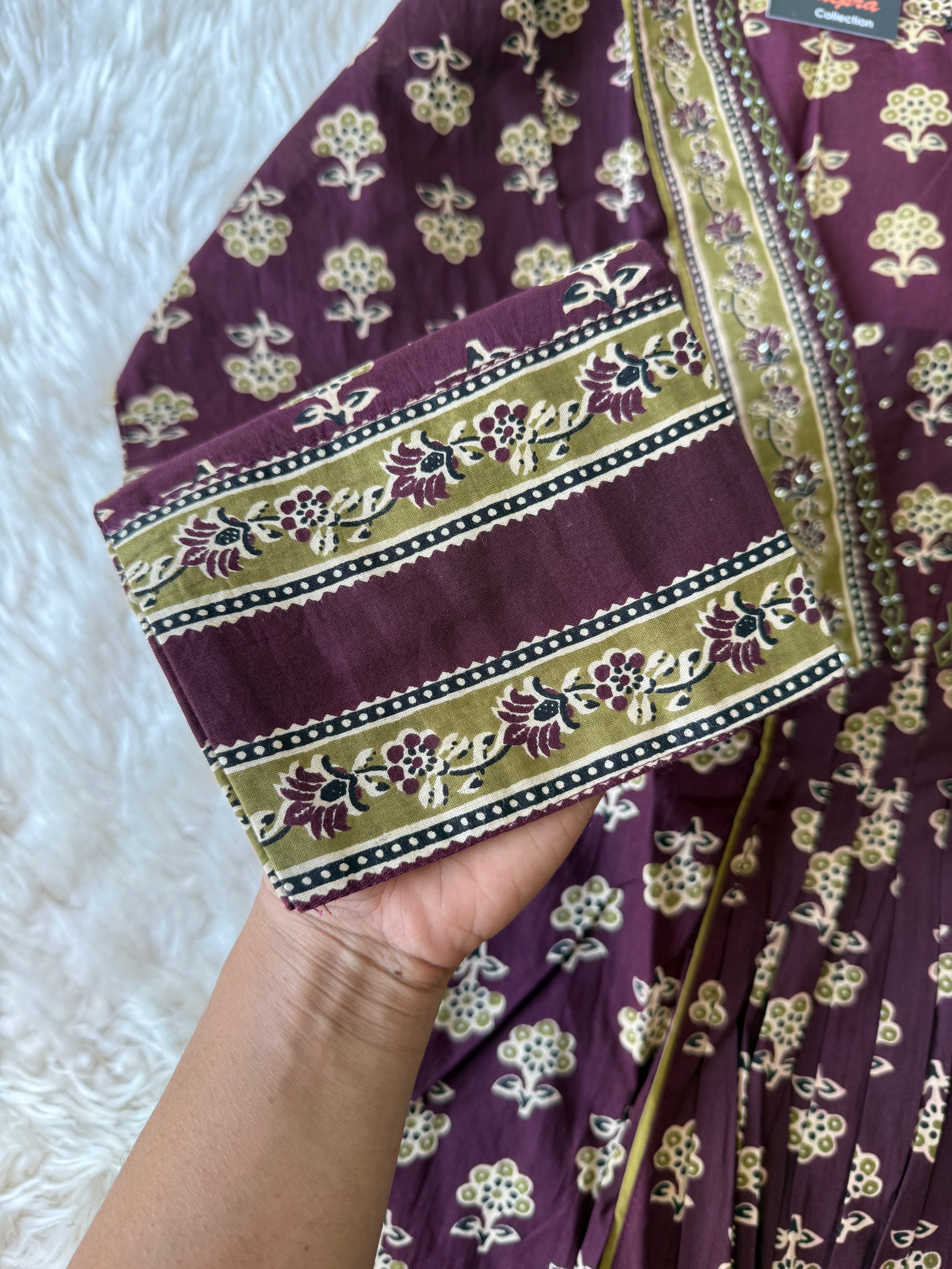 Premium Cotton Aline Kurti Plazo Dupatta Set