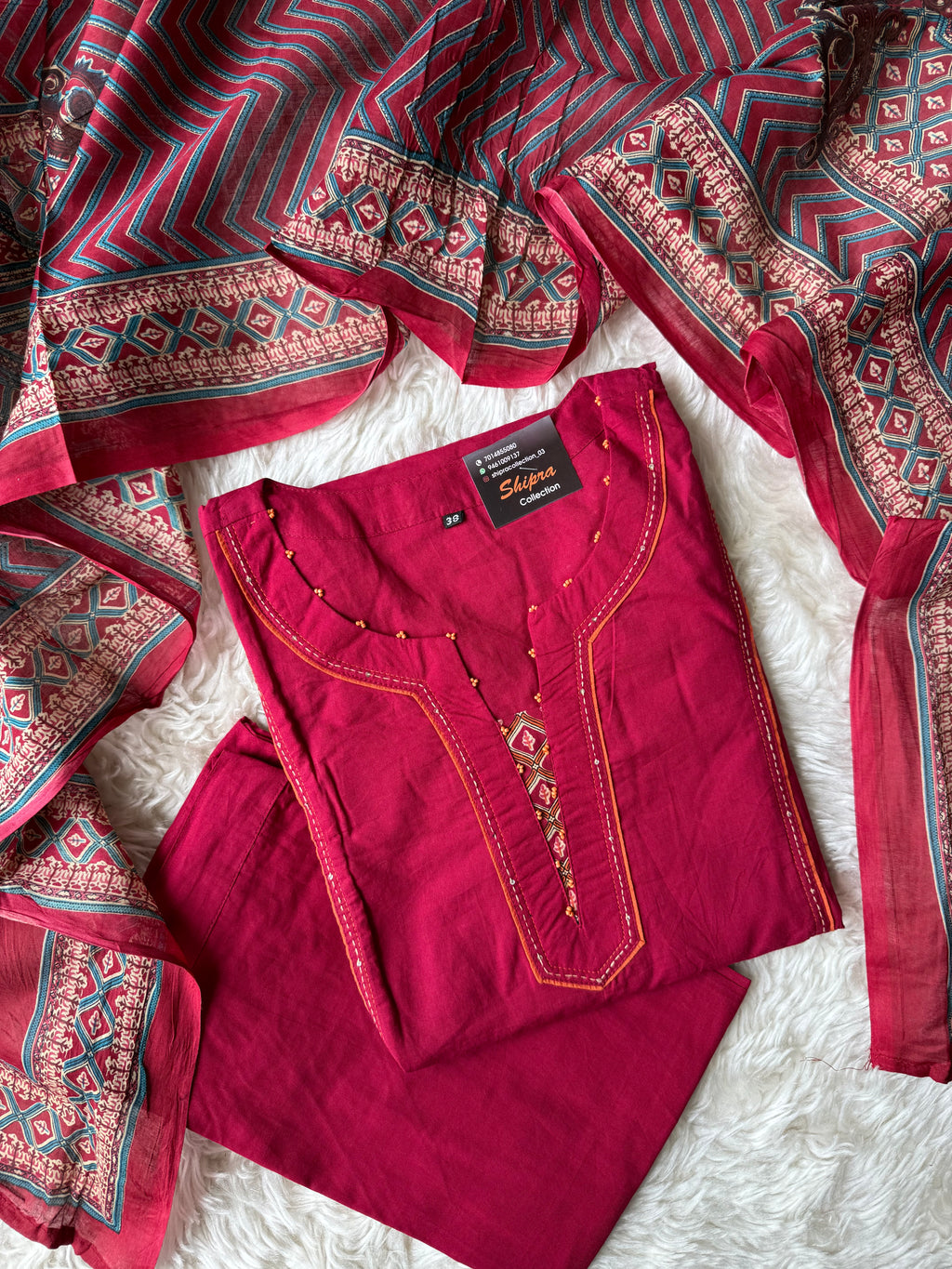 Premium Cotton Kurti Pant Dupatta Set