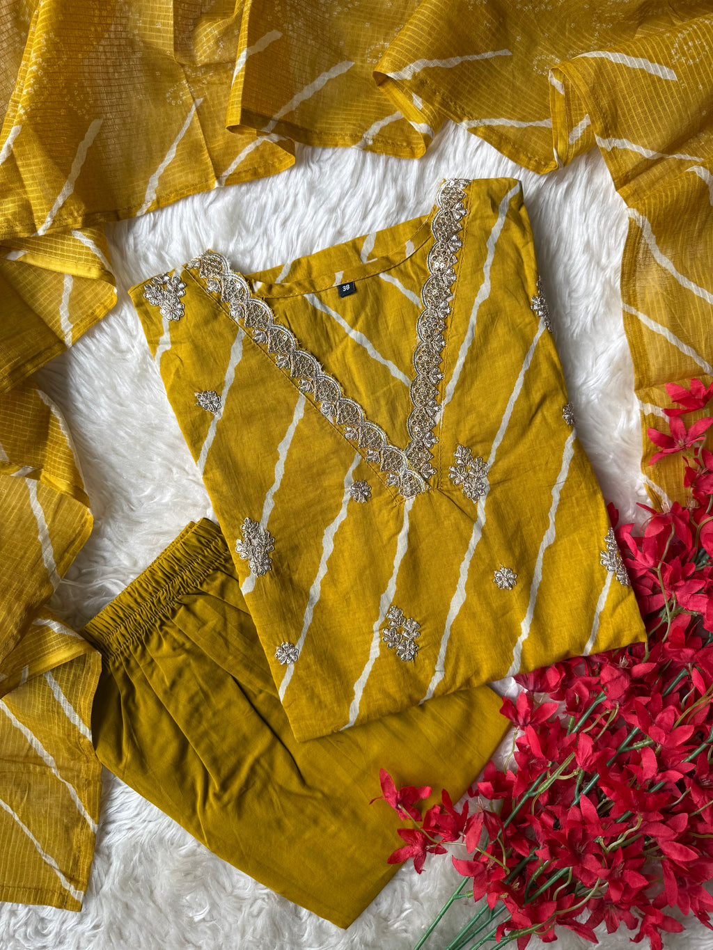 Premium Cotton Lehariya Set