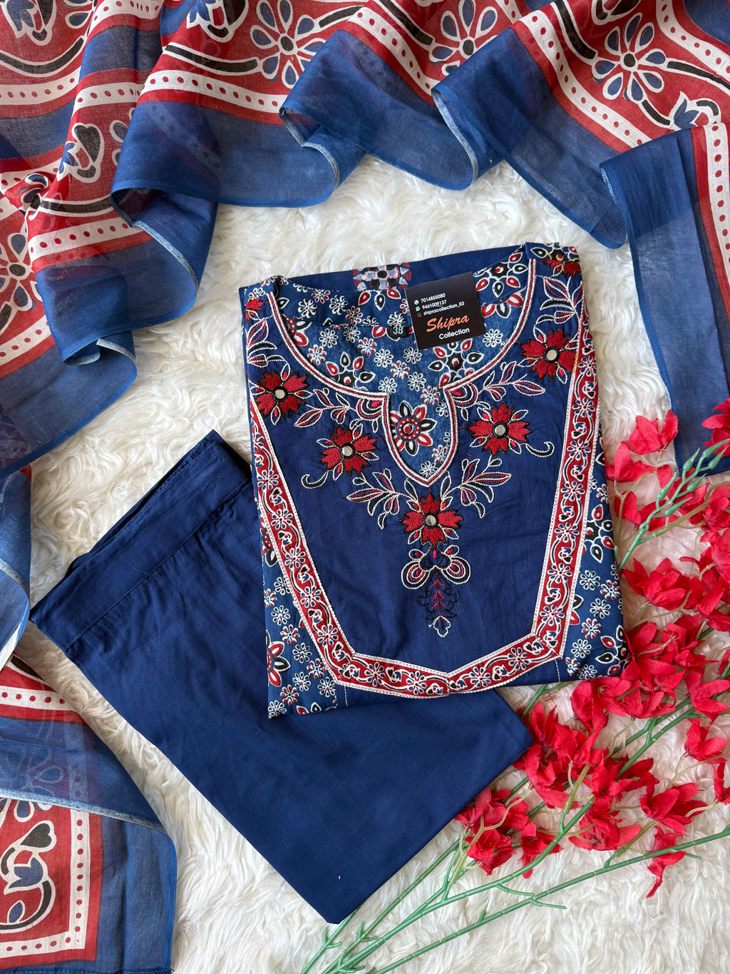 Premium Cotton Kurti Pant Dupatta Set