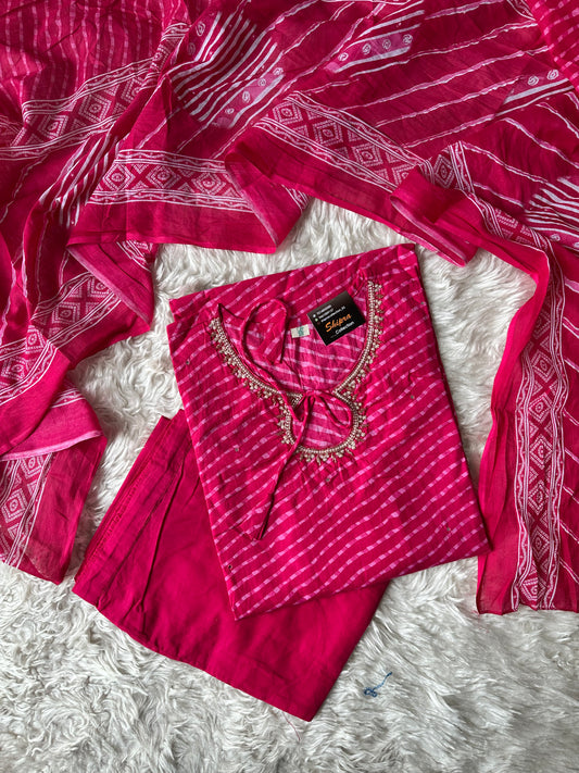 Premium Cotton Kurti Pant Dupatta Set