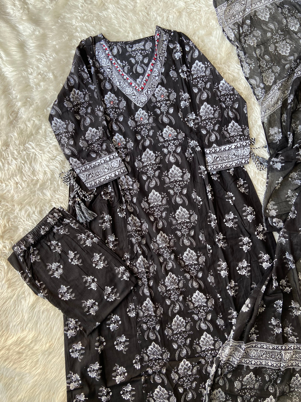 Budget Friendly A-Line Kurti afghnai Pant Dupatta Set