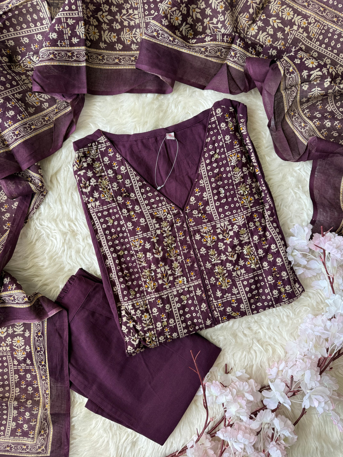 Premium Cotton Kurti Pant Dupatta Set