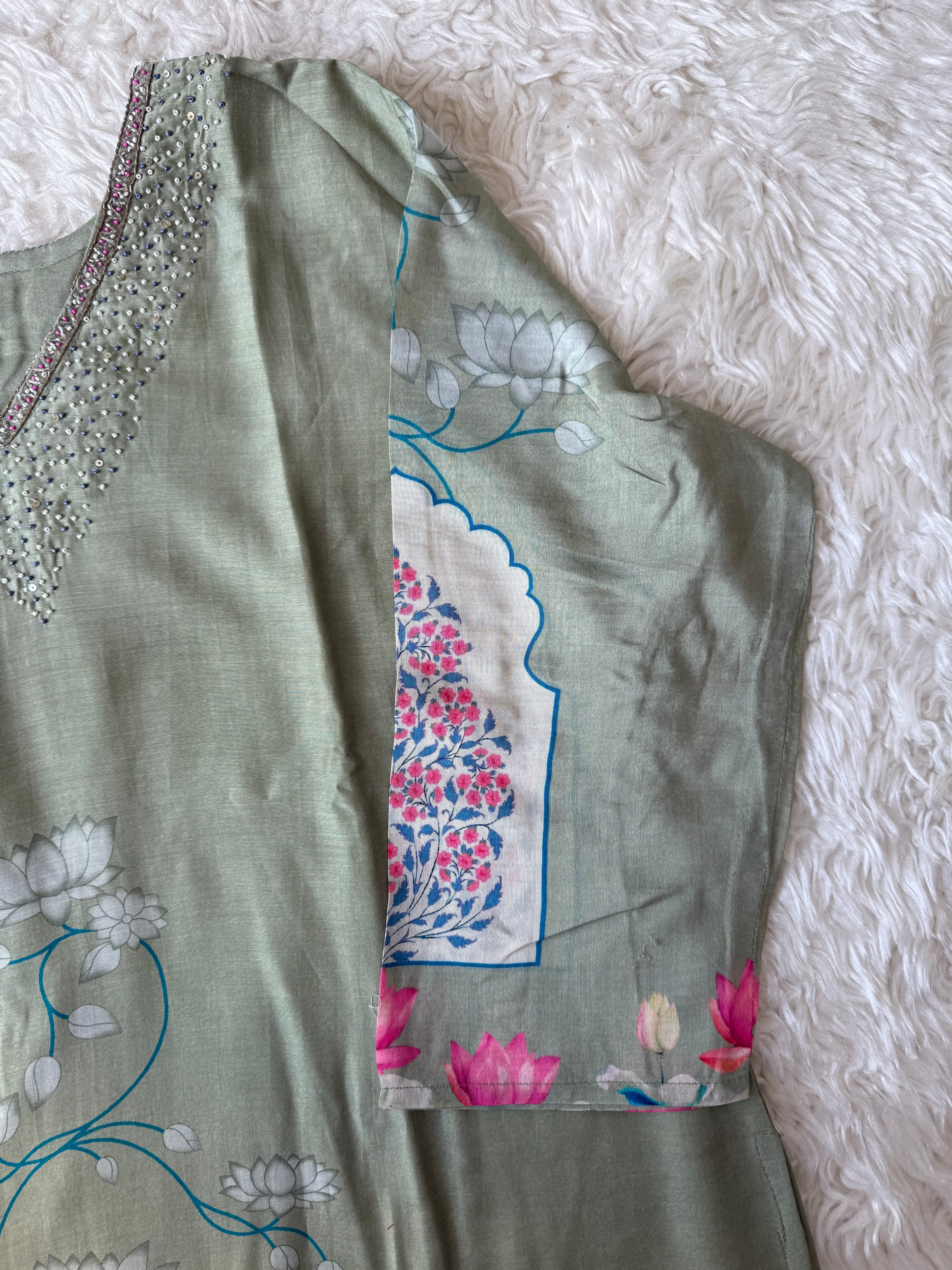 “Plus Size” Russian Silk Kurti Pant Dupatta Set