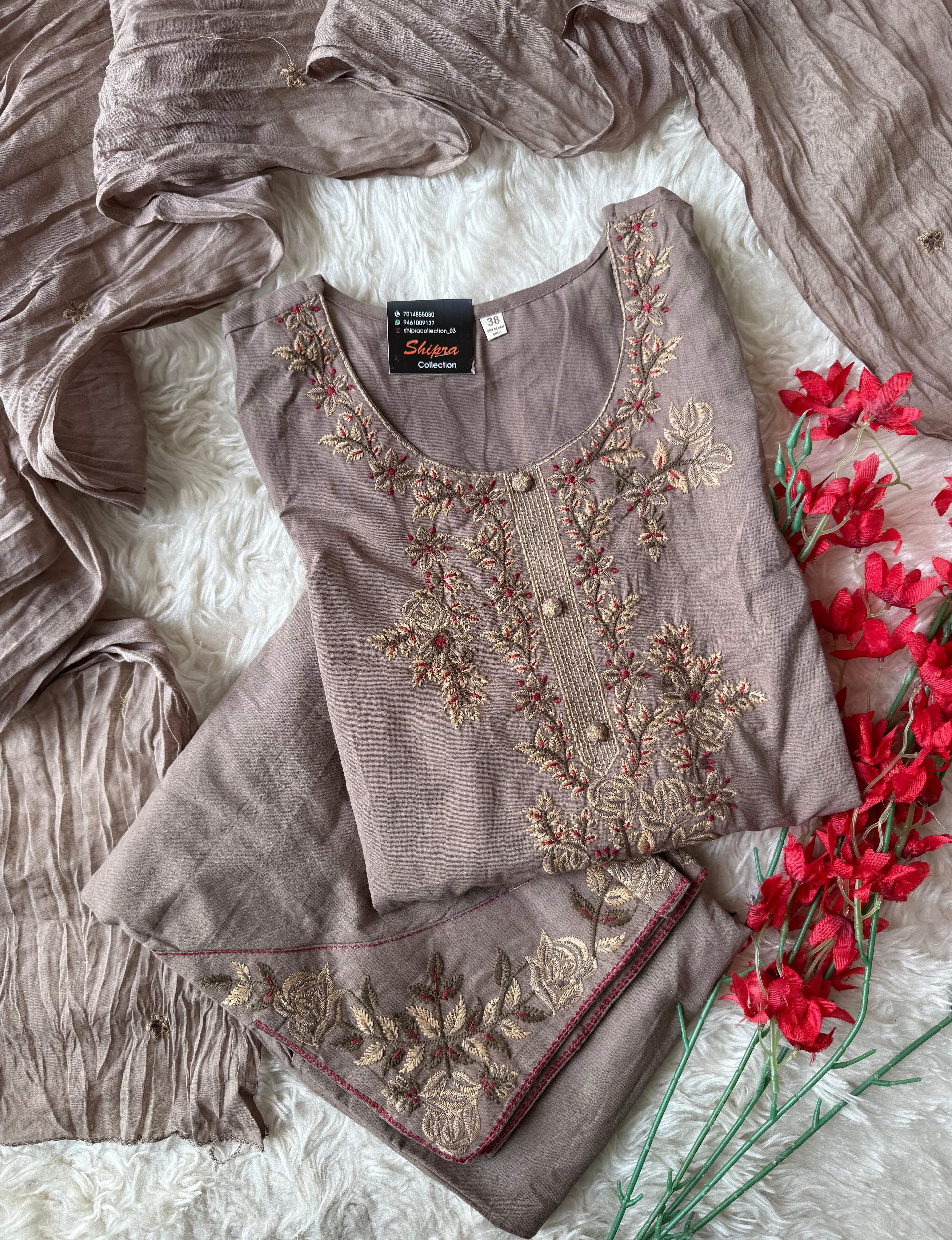 Premium Cotton Kurti Pant Dupatta Set