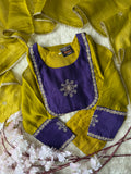 Pure Mul Chanderi Kurti Pant Dupatta Set