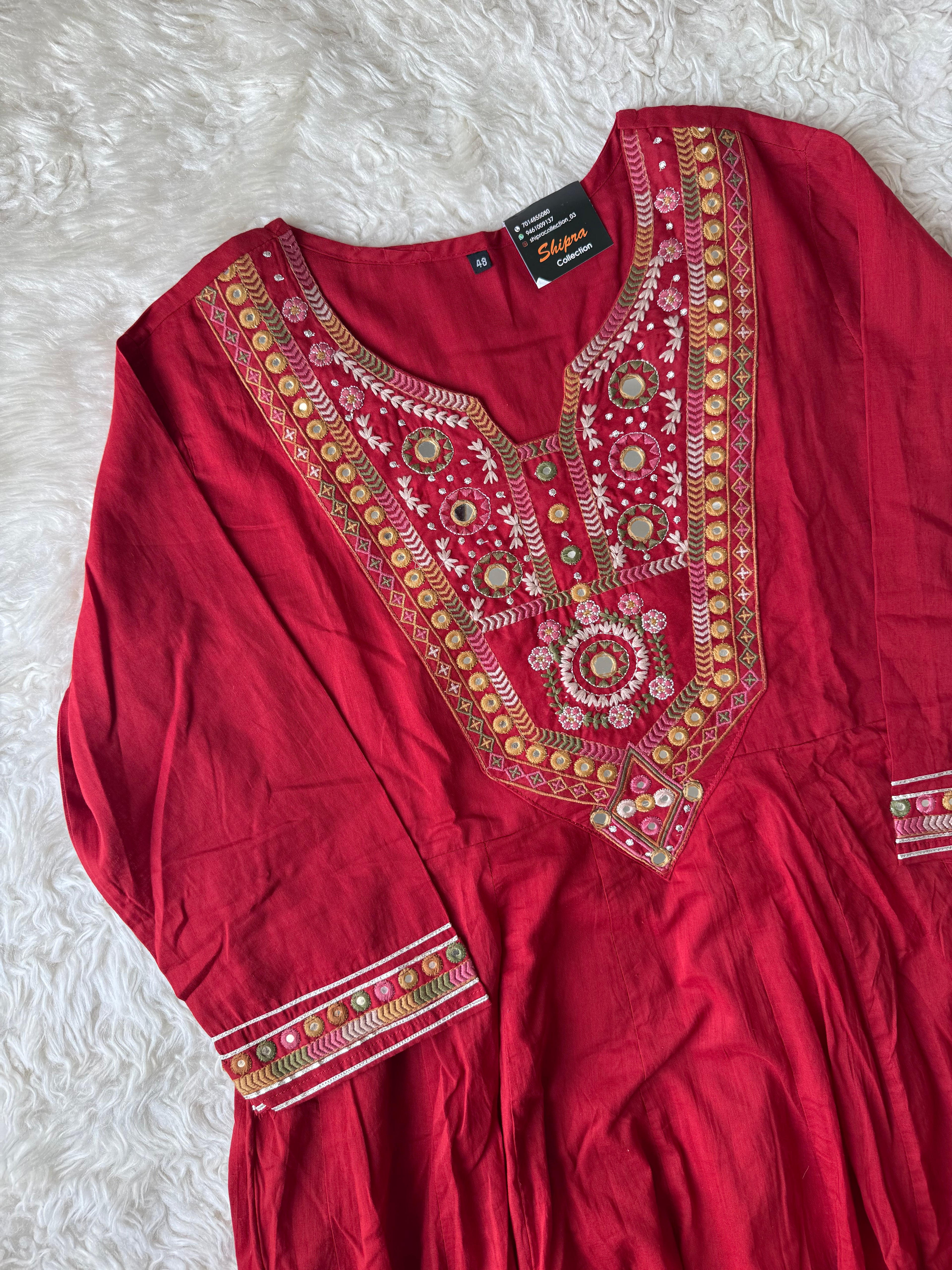 Premium Cotton FLARE Kurti Pant Dupatta Set