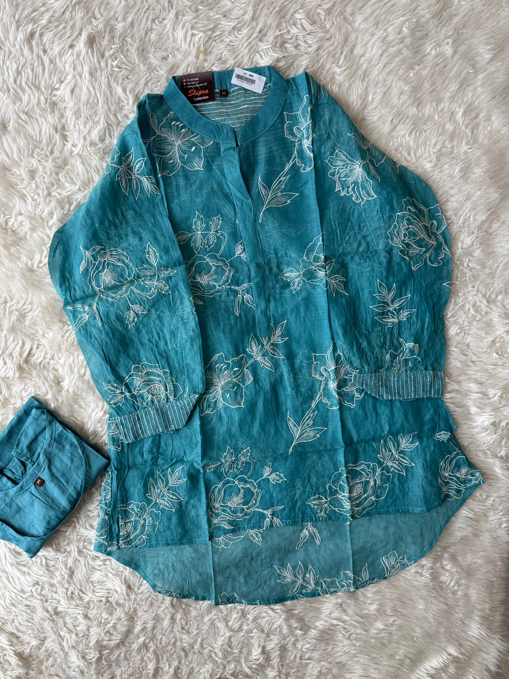 Mul Chanderi Thread work Co-ord Set