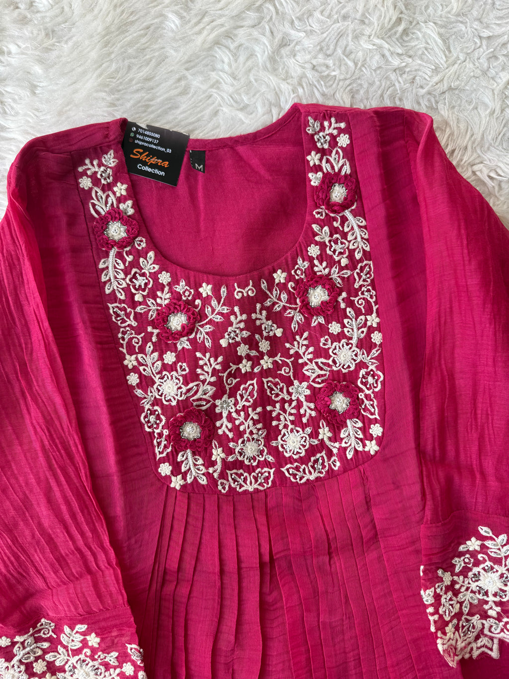 Mul Chanderi Kurti Pant Dupatta Set