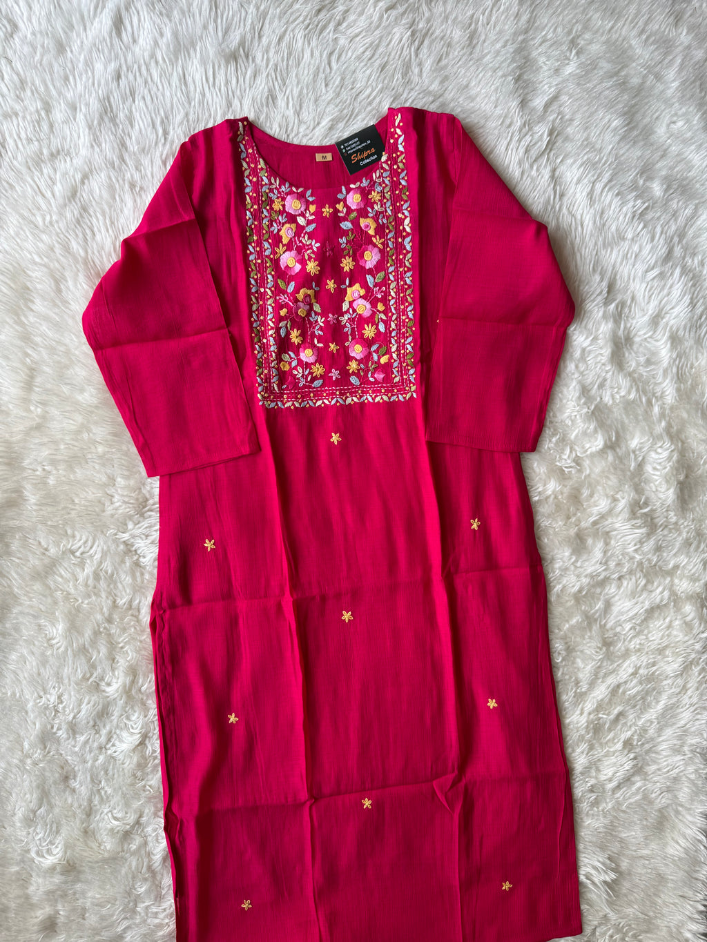 Mul Chanderi Kurti Pant Dupatta Set