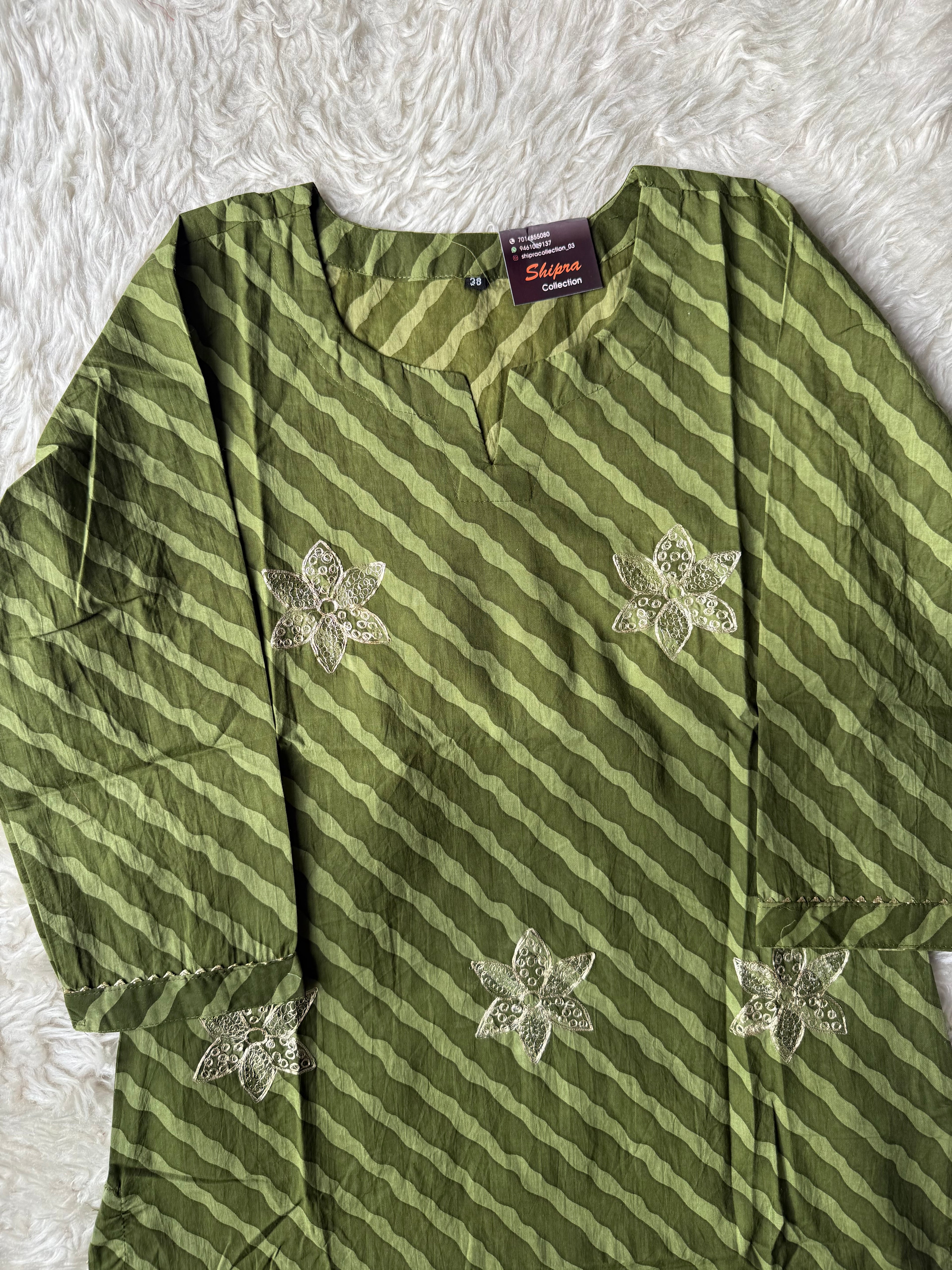 Premium Cotton Lehariya Kurti