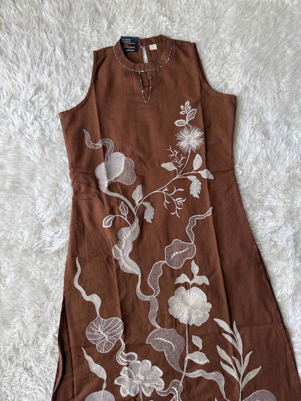 Khadi Cotton Sleeveless Kurti Pant Set