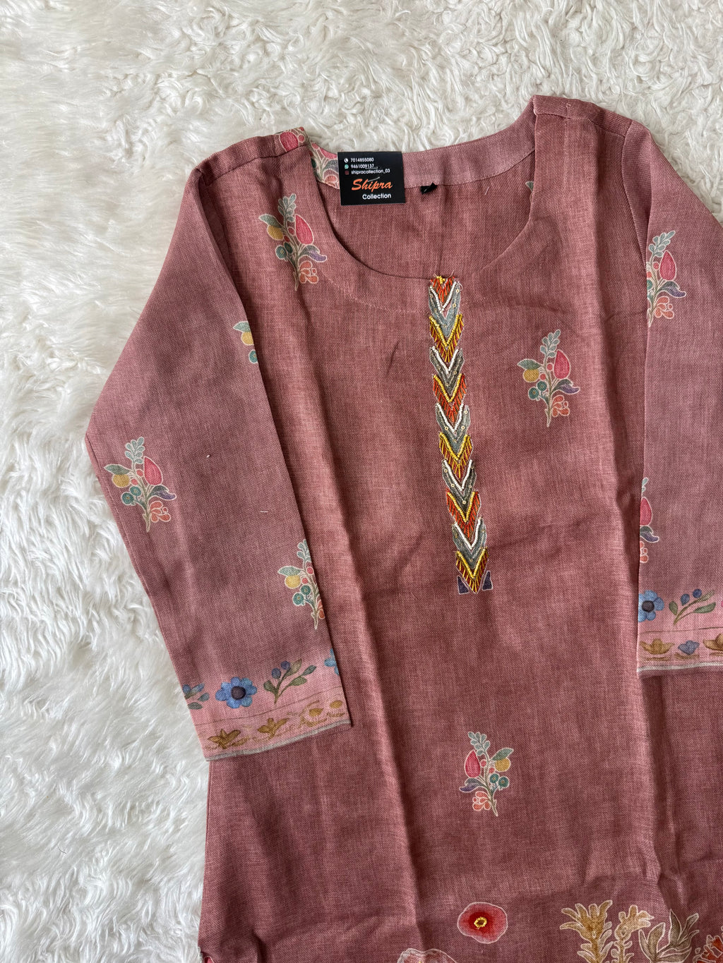 Linen Kurti Pant Dupatta Set