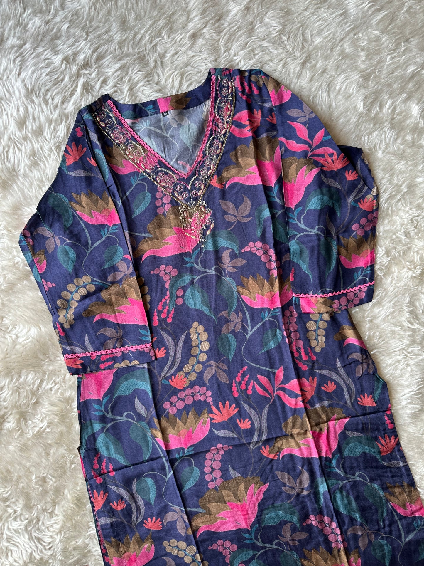 Premium Muslin Silk Kurti Pant Set