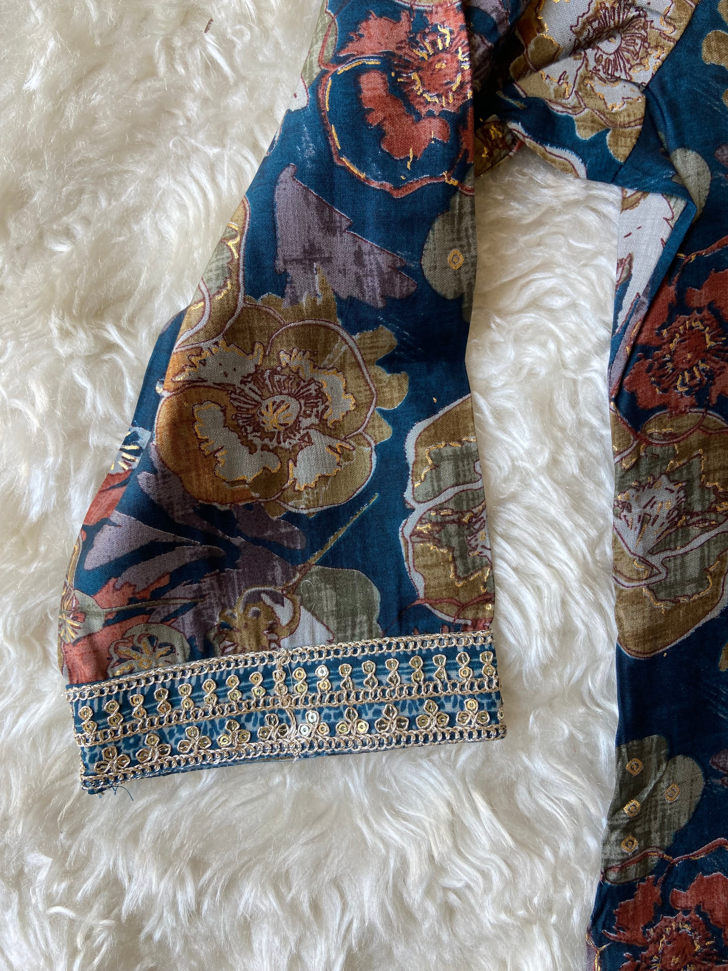 Muslin Silk Kurti Pant Dupatta Set