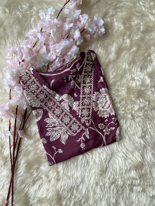 Crepe Silk Chikankari kurti