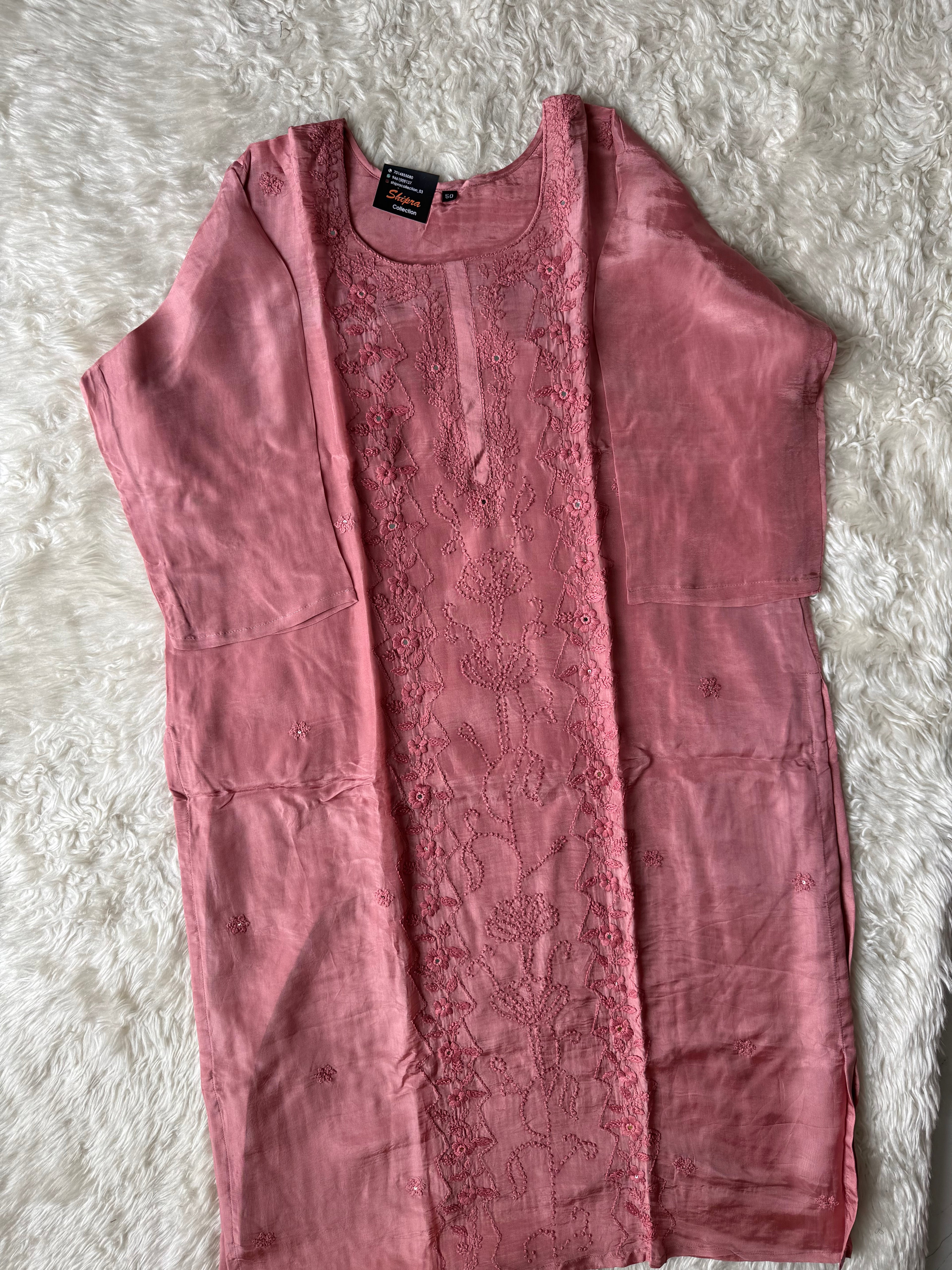 “ Plus Size” Premium Muslin Kurti Pant Dupatta Set