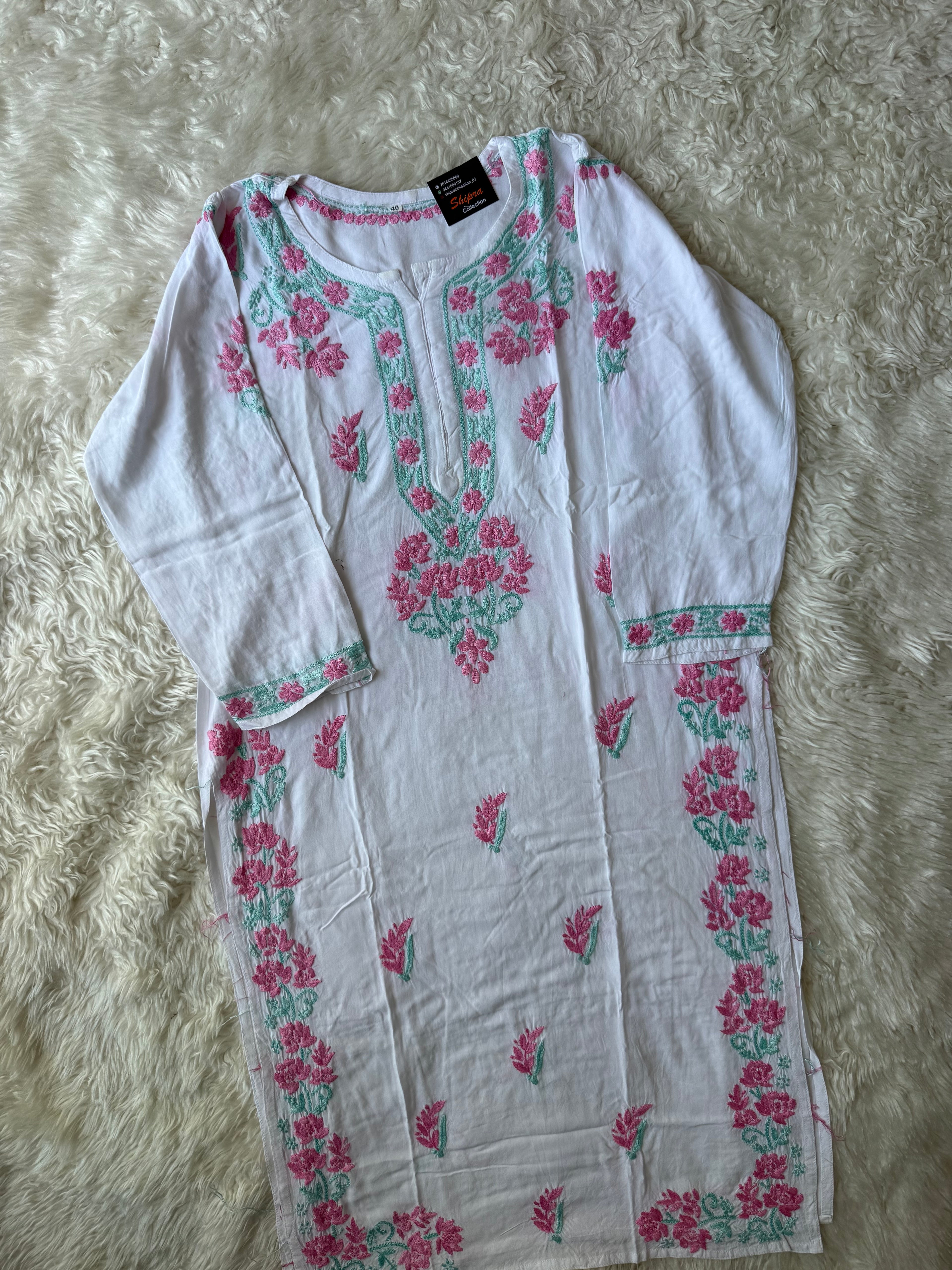 Heavy Rayon Chikankari Kurti Plazo Set