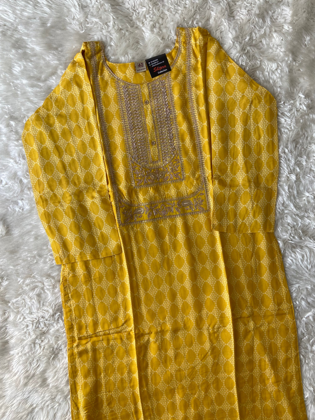 Russian Silk Kurti Pant Dupatta Set