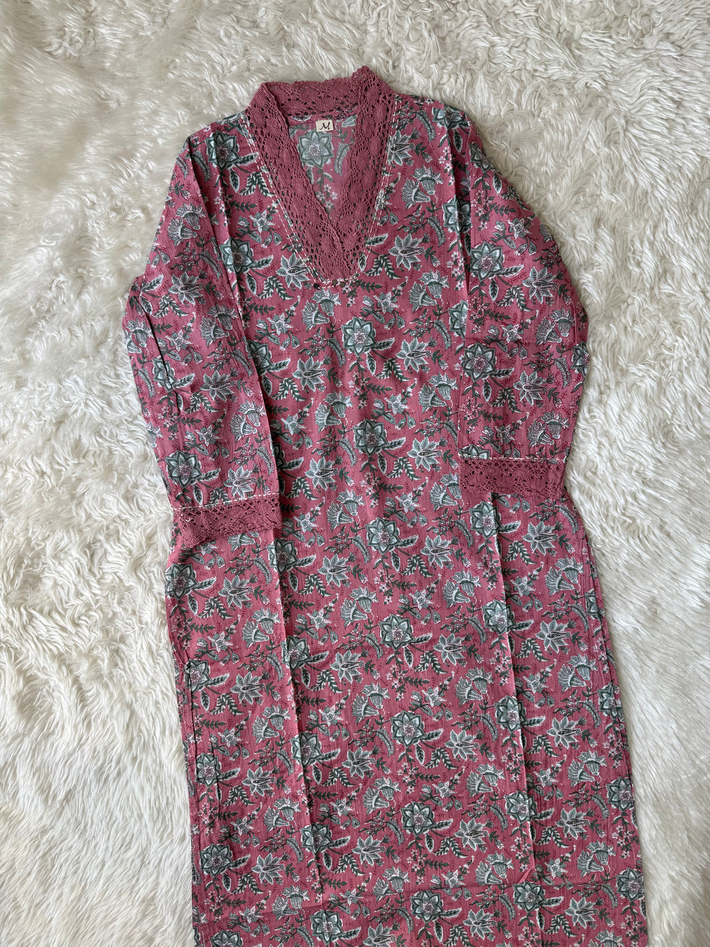 V-Neck Lace Details Kurti